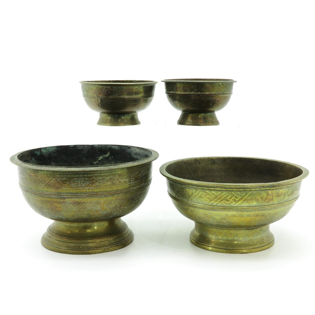 Four Indonesia Bowls: Largest is 27 cm. in diameter.
