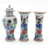 A Famille Rose Decor Three Piece Garniture Set