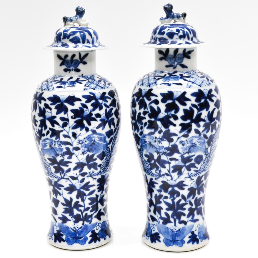 Two Blue and White Decor Garniture Vase (1 of 9)