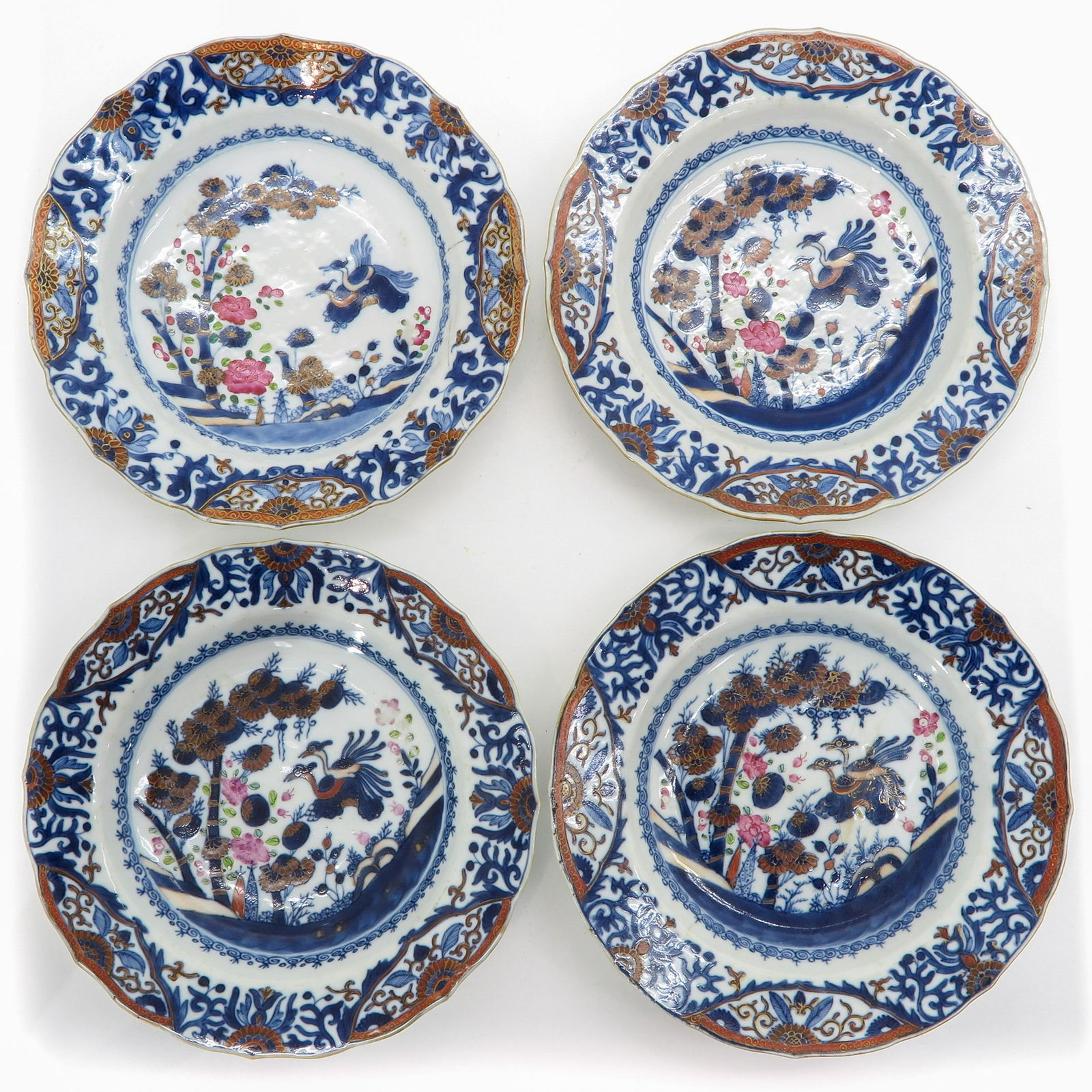 A Series of Four Polychrome and Gilt Plates (1 of 6)