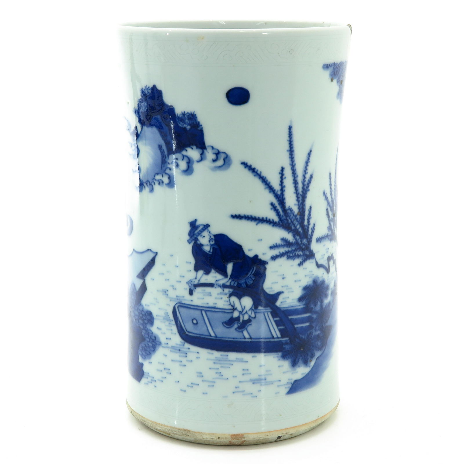 A Blue and White Decor Brush Pot (1 of 8)
