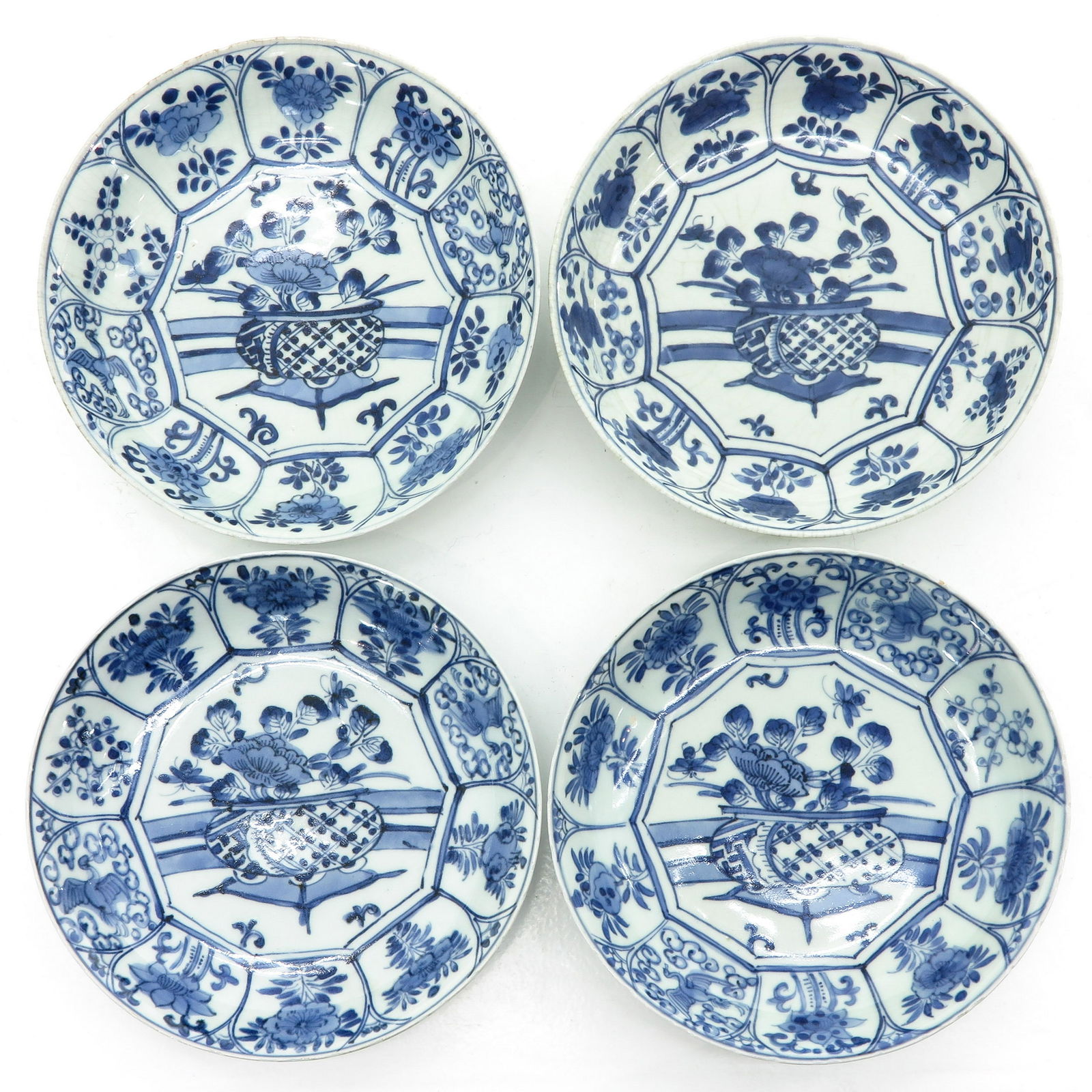 A Series of Four Blue and White Plates (1 of 6)