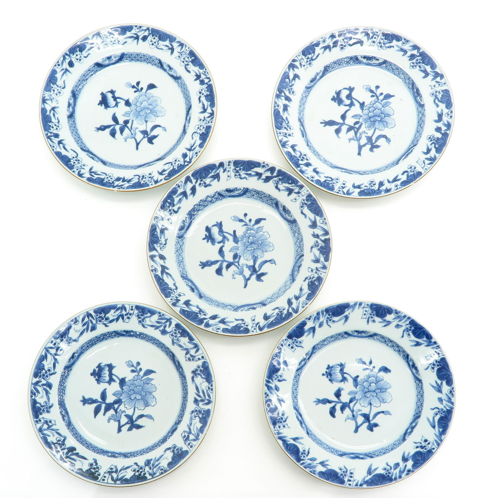 A Series of Five Blue and White Decor Plates (1 of 7)
