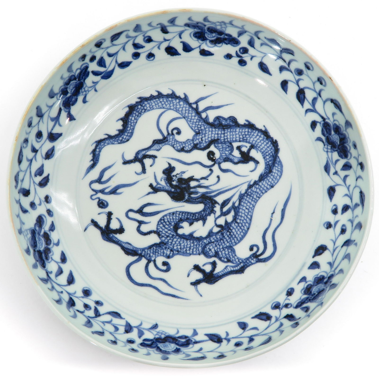 A Blue and White Dragon Plate (1 of 4)