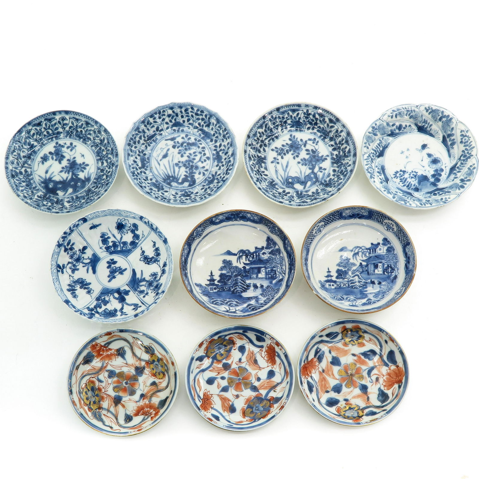 Ten Small Blue and White Plates (1 of 7)