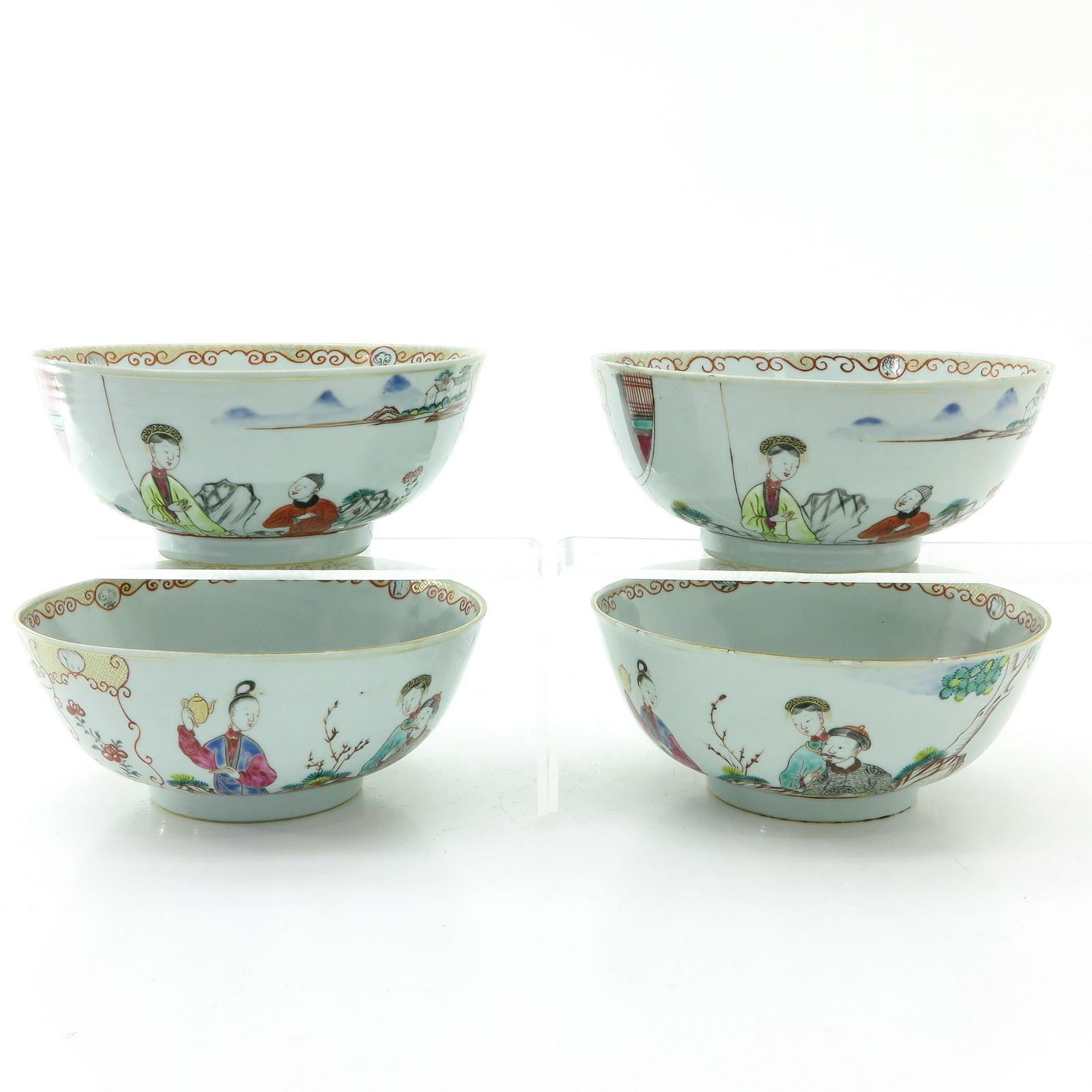 A Series of Four Polychrome Bowls (1 of 9)