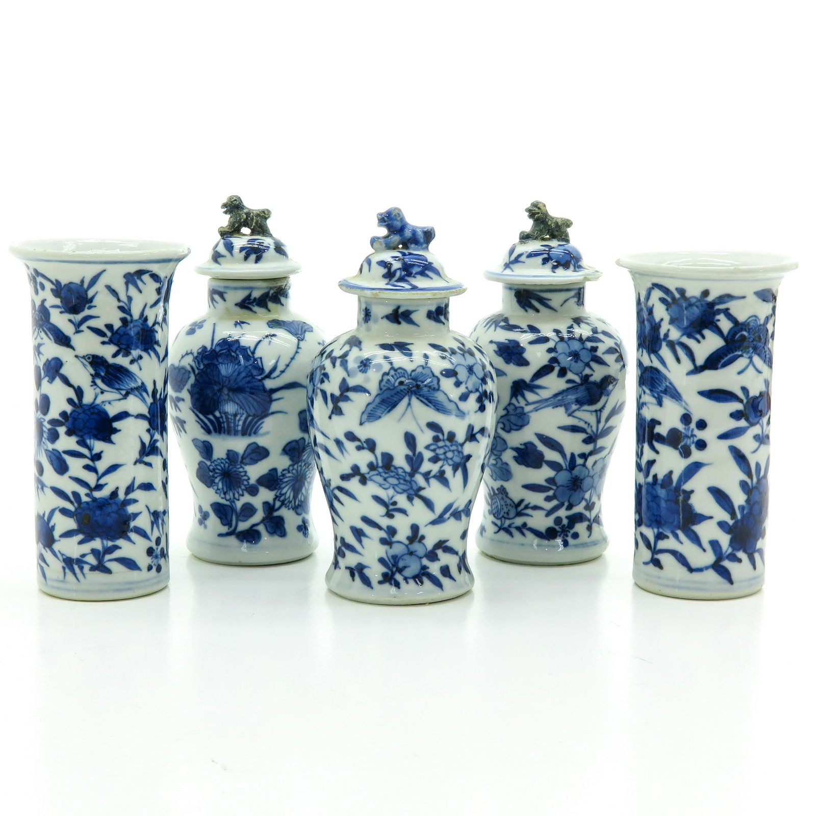 A Five Piece Miniature Garniture Set (1 of 6)