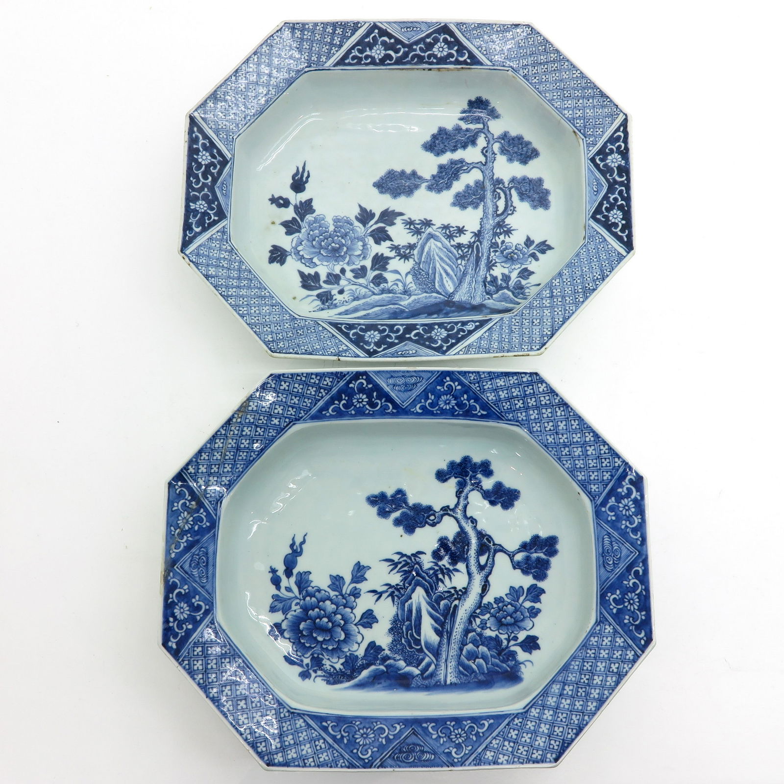 A Pair of Blue and White Serving Trays (1 of 5)