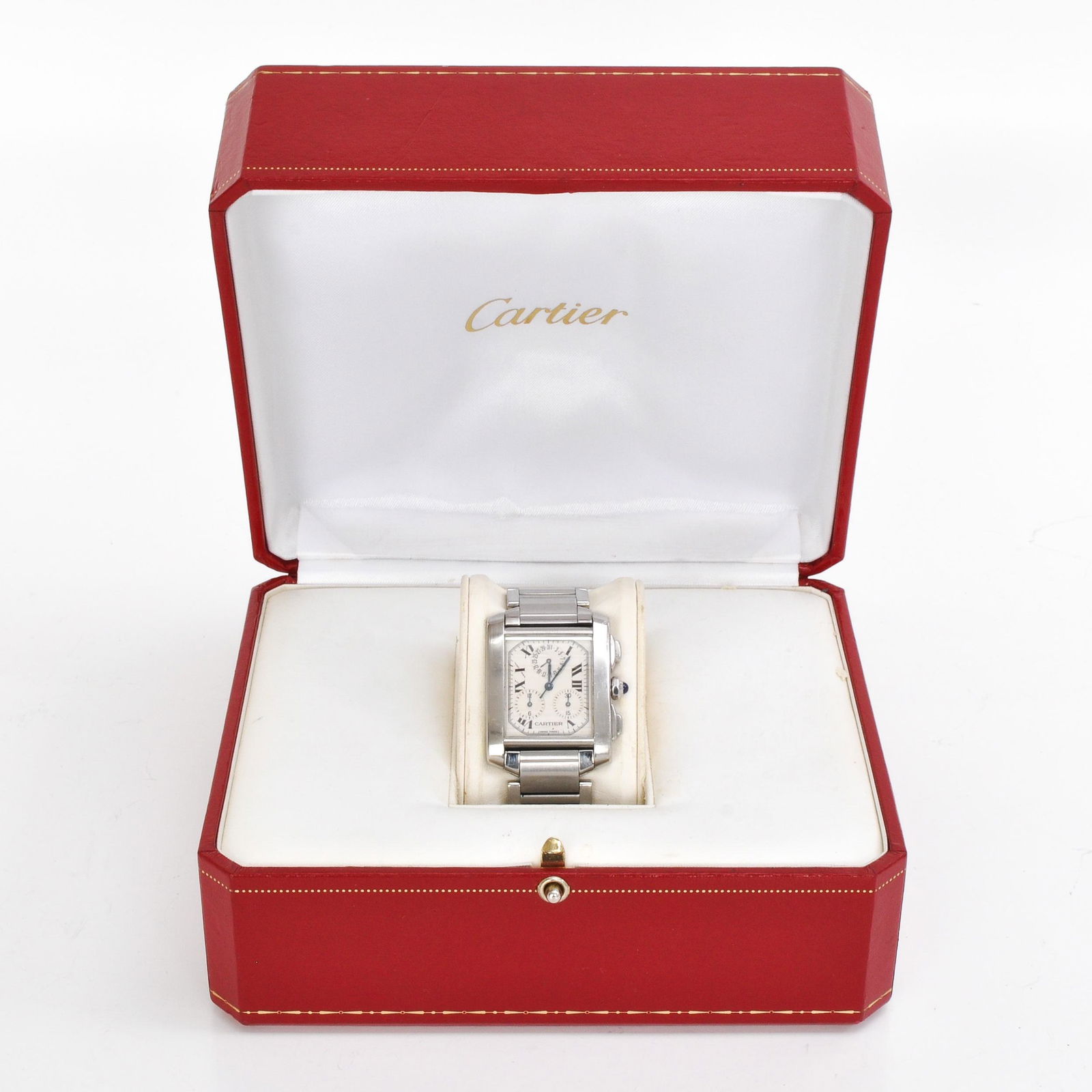 A Mens Tank Francaise Cartier Watch in Box (1 of 3)