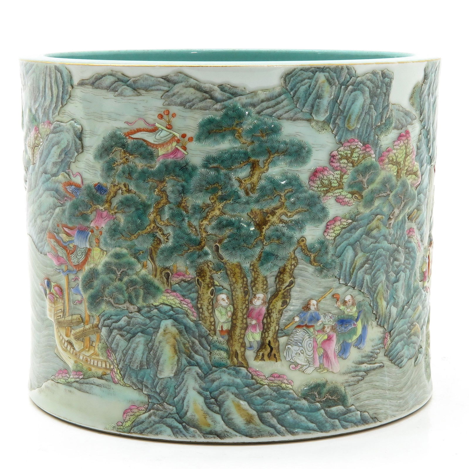 A Famille Rose Decor Brush Pot (1 of 8)