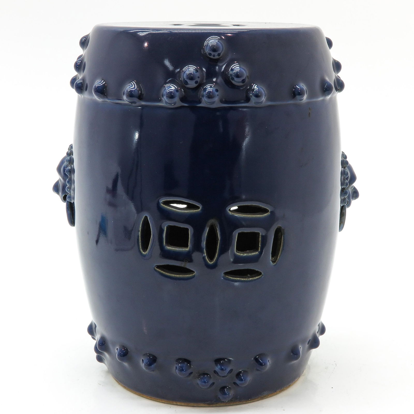 A Chinese Dark Blue Glazed Garden Seat (1 of 6)