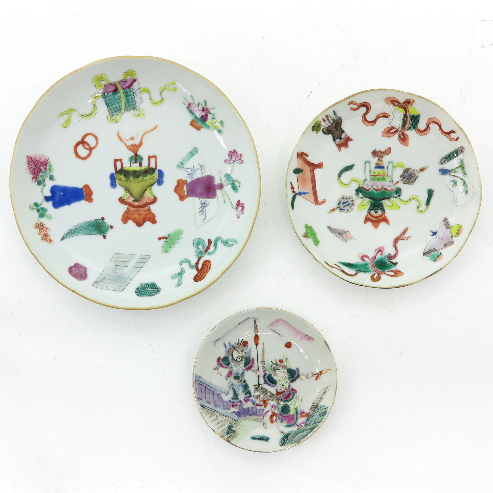 Three Famille Rose Plates (1 of 8)