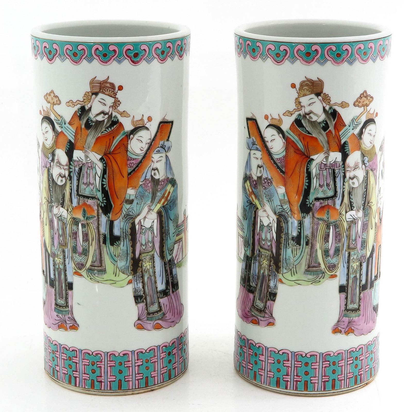 A Pair of Famille Rose Hat Stands (1 of 8)