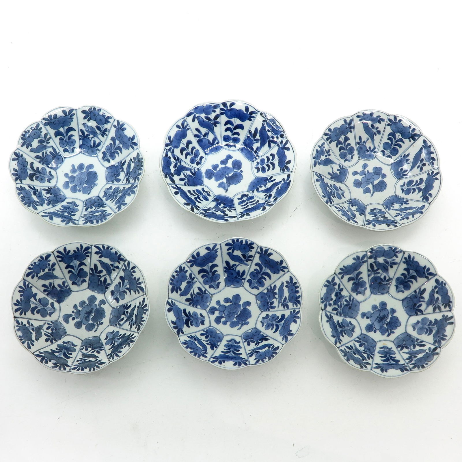 A Series of 6 Small Blue and White Plates (1 of 10)