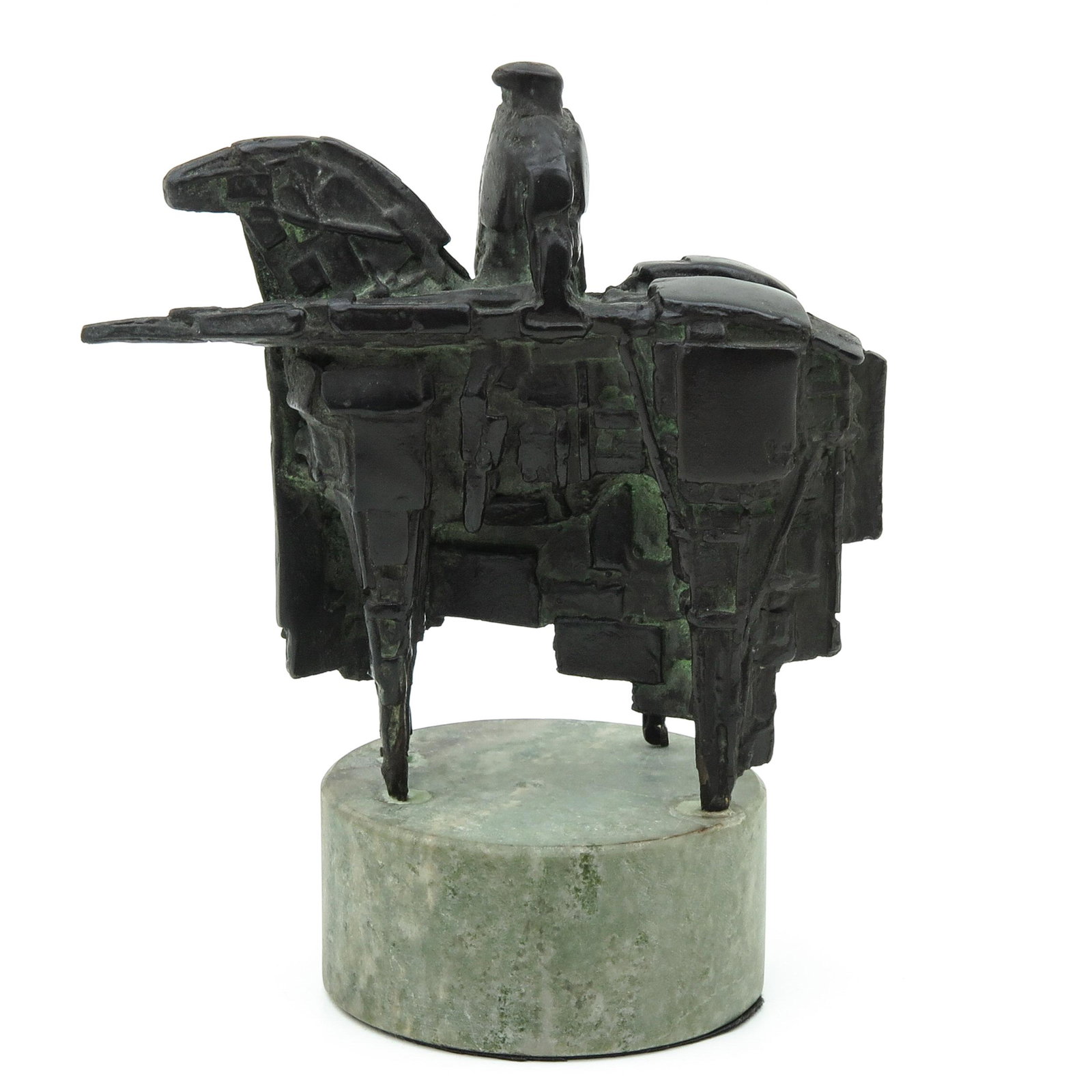 A Bronze Sculpture: Entitled tournament knight, by Eric Claus, height 17 cm.