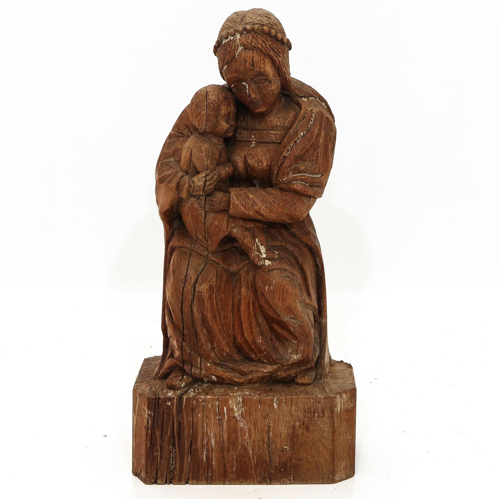 A Carved Wood 18th Century Madonna & Child Sculpture (1 of 4)