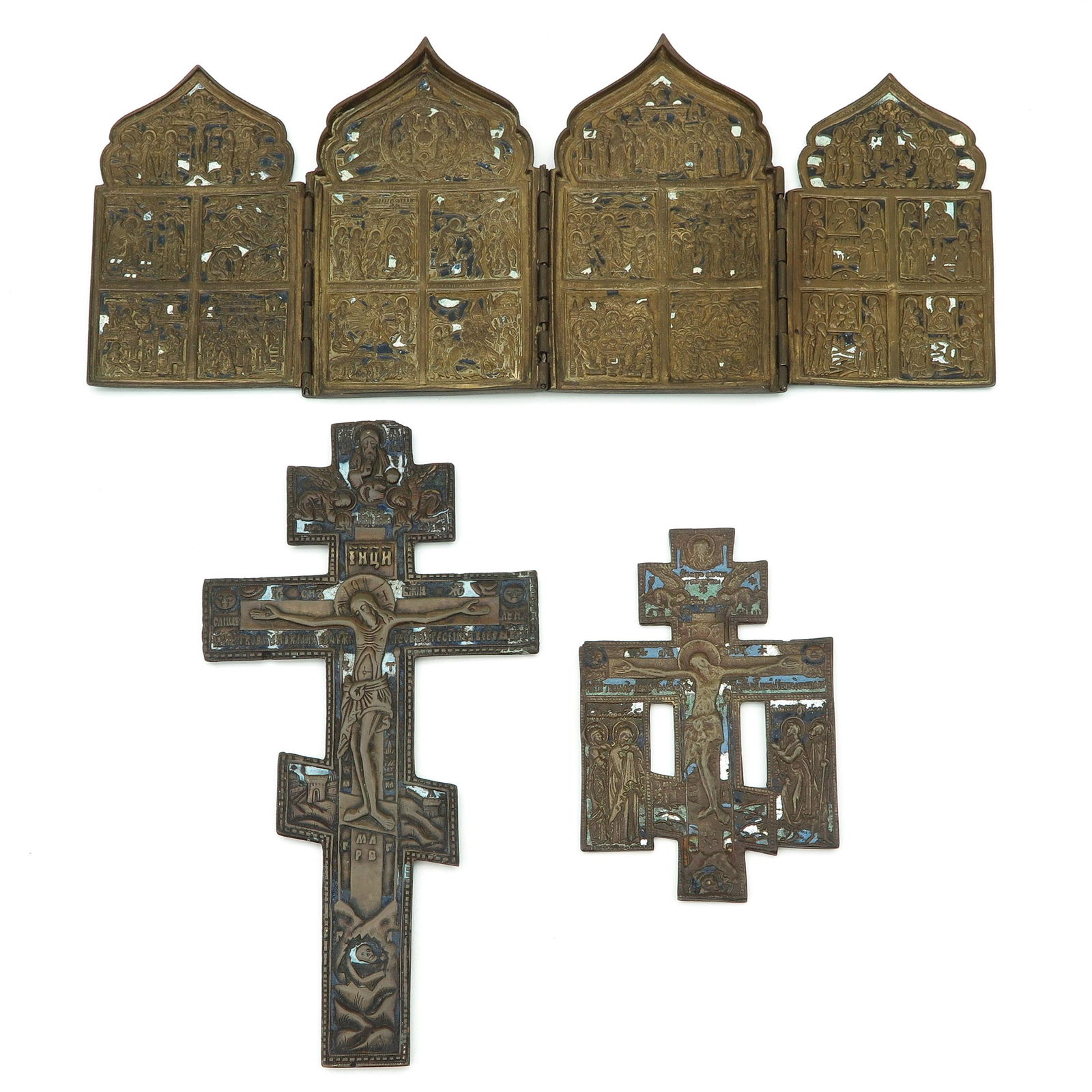 A Collection of Three Antique Bronze Travel Icons (1 of 2)