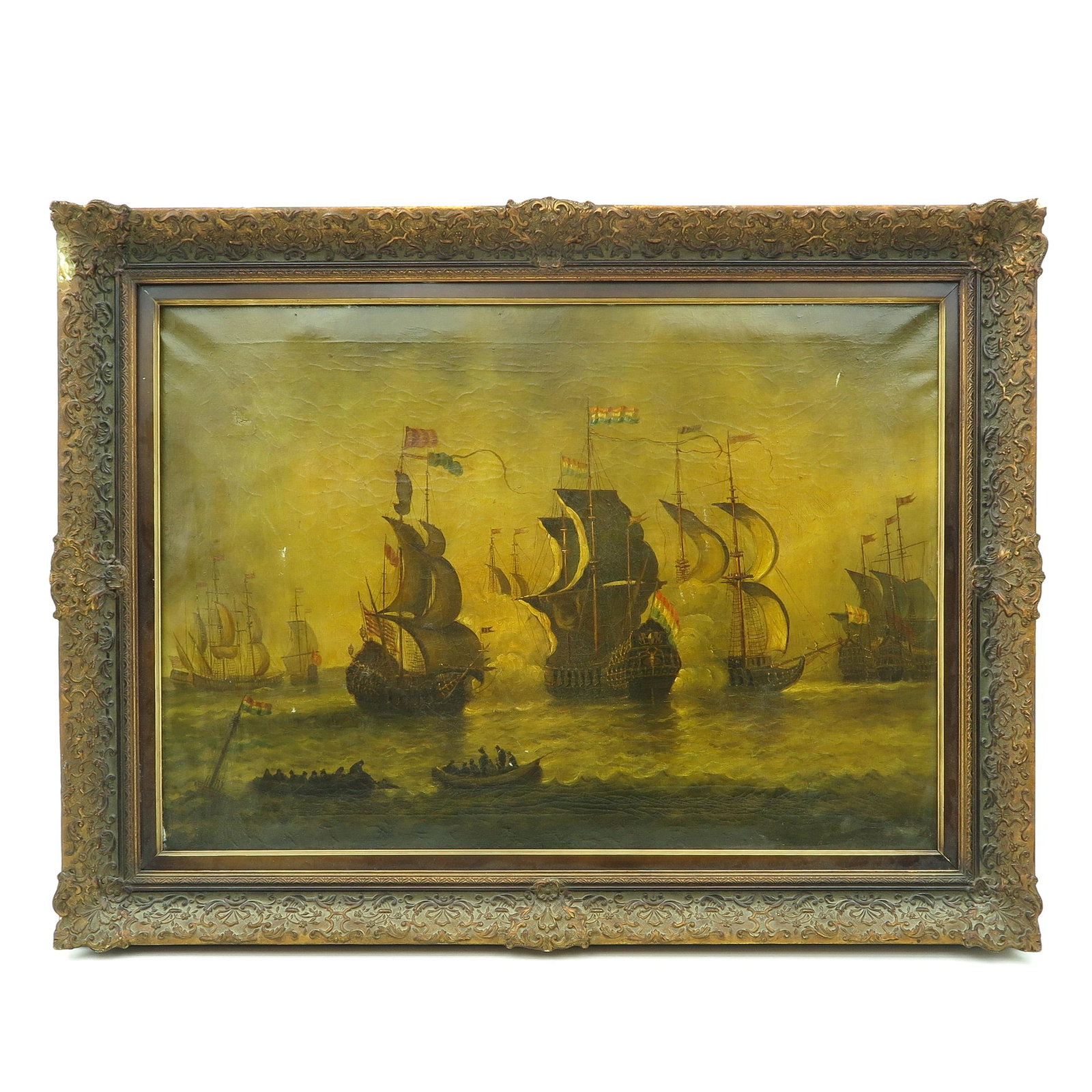 An Oil on Canvas Painting: oil on canvas, depicting seascape, 86 x 60 cm.