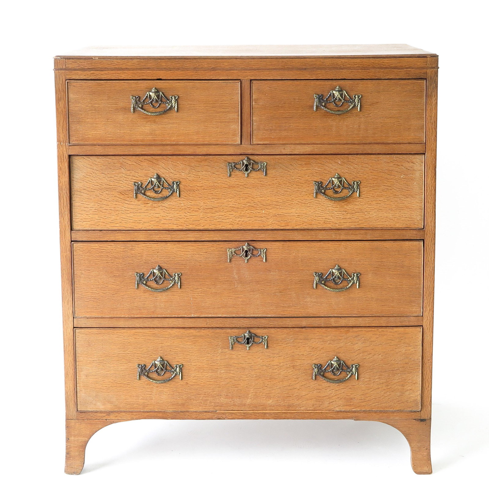 A 19th Century Oak Dresser: With 5 drawers, height 108 cm.