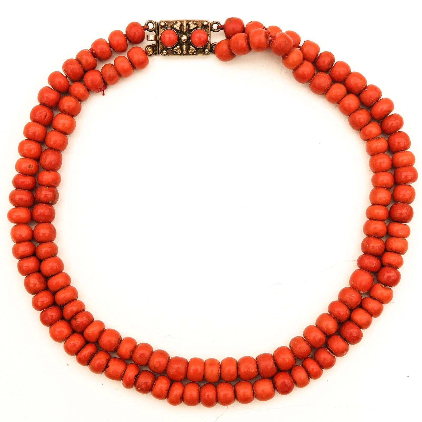 A Two Strand 19th Century Red Coral Necklace (1 of 2)