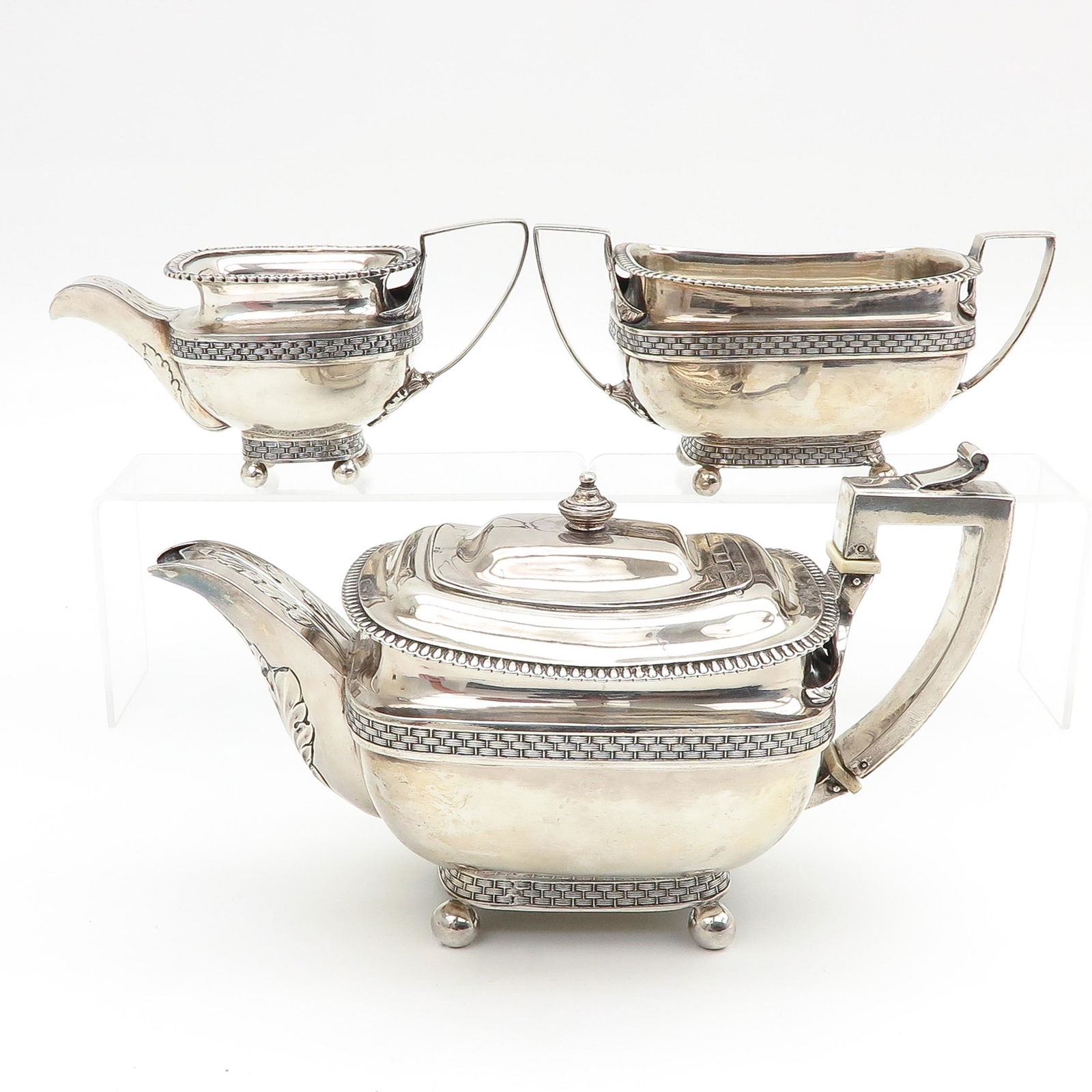 A Silver Three Piece Coffee Service (1 of 9)