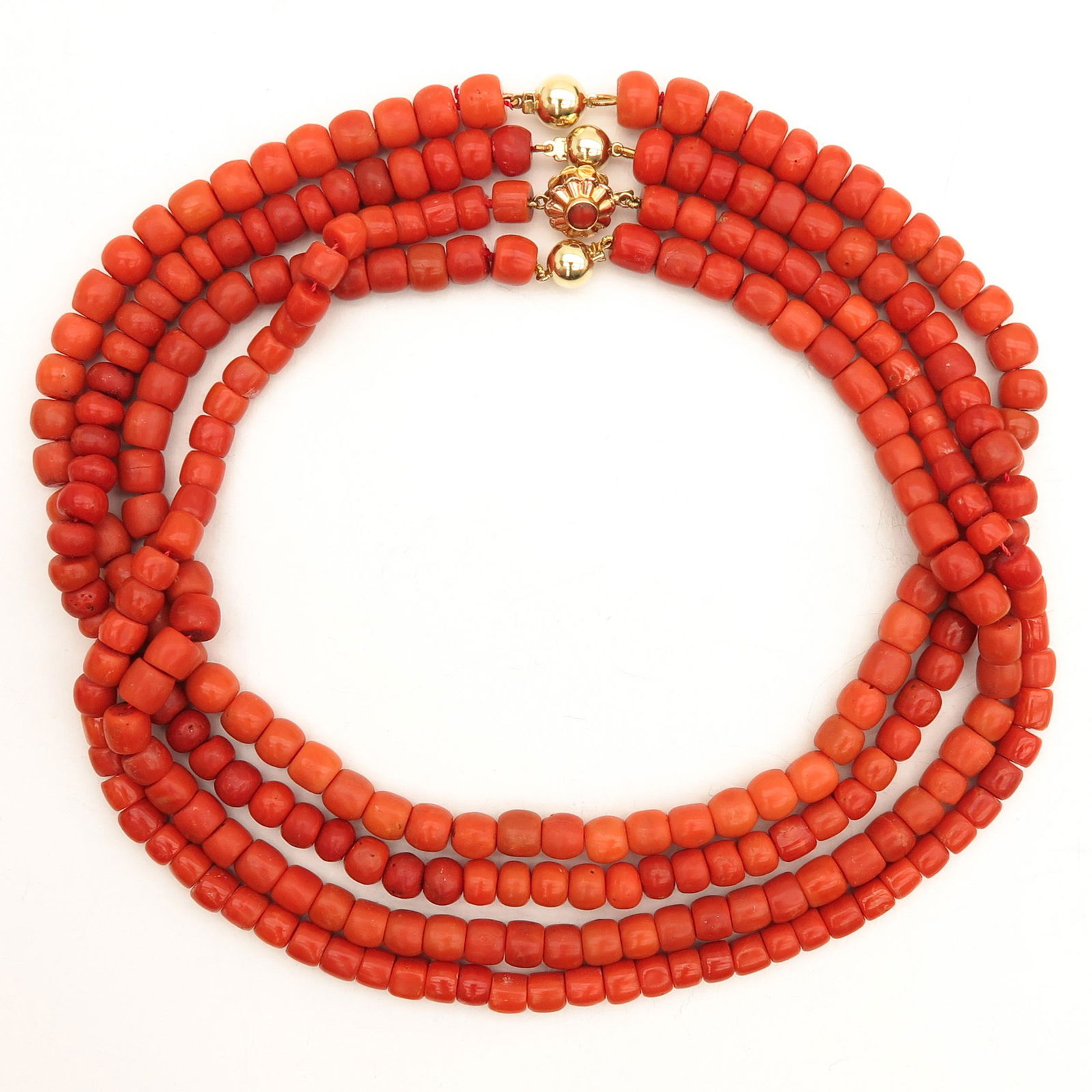 A Collection of Four Red Coral Necklaces (1 of 2)