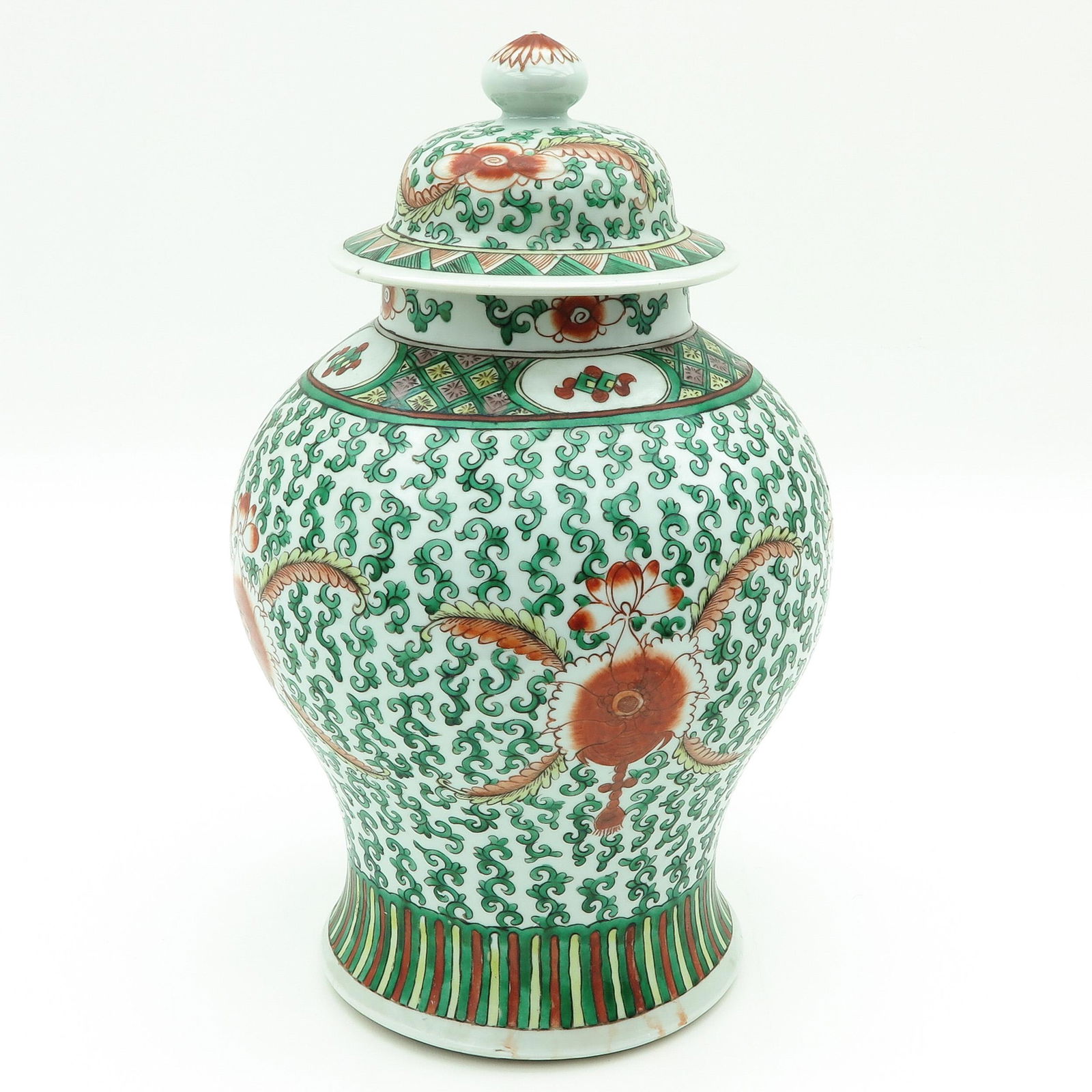 A Polychrome Temple Jar with Cover (1 of 9)