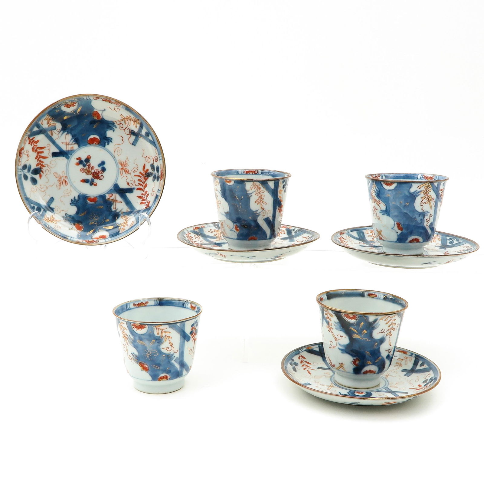 Four Imari Cups and Saucers (1 of 9)