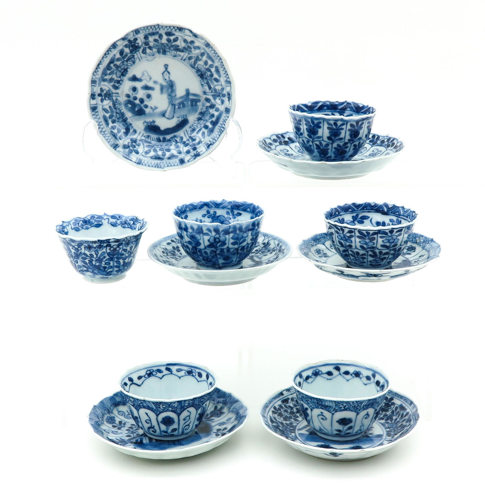 A Collection of Six Cups and Saucers (1 of 10)