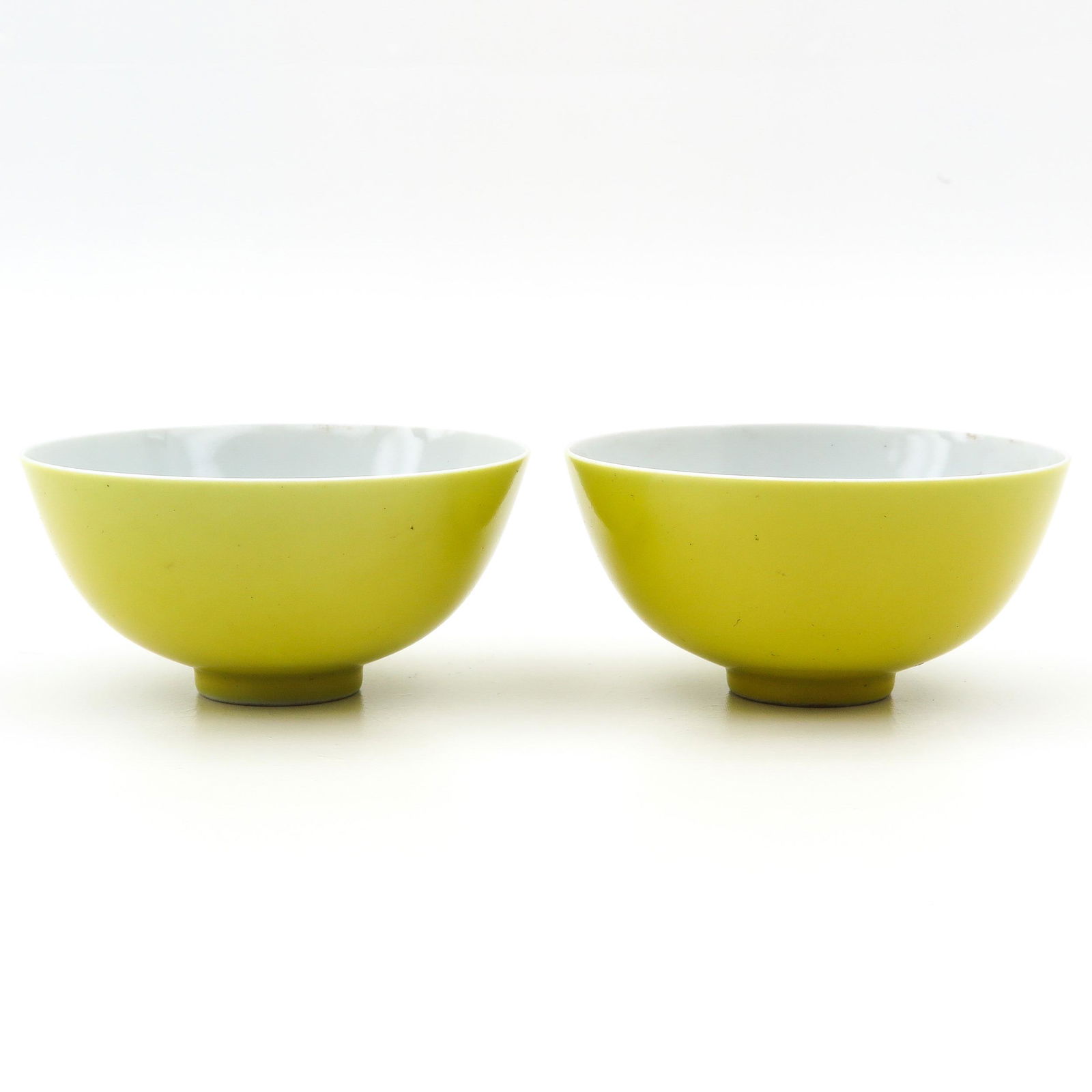 A Pair of Yellow Glaze Bowls (1 of 9)