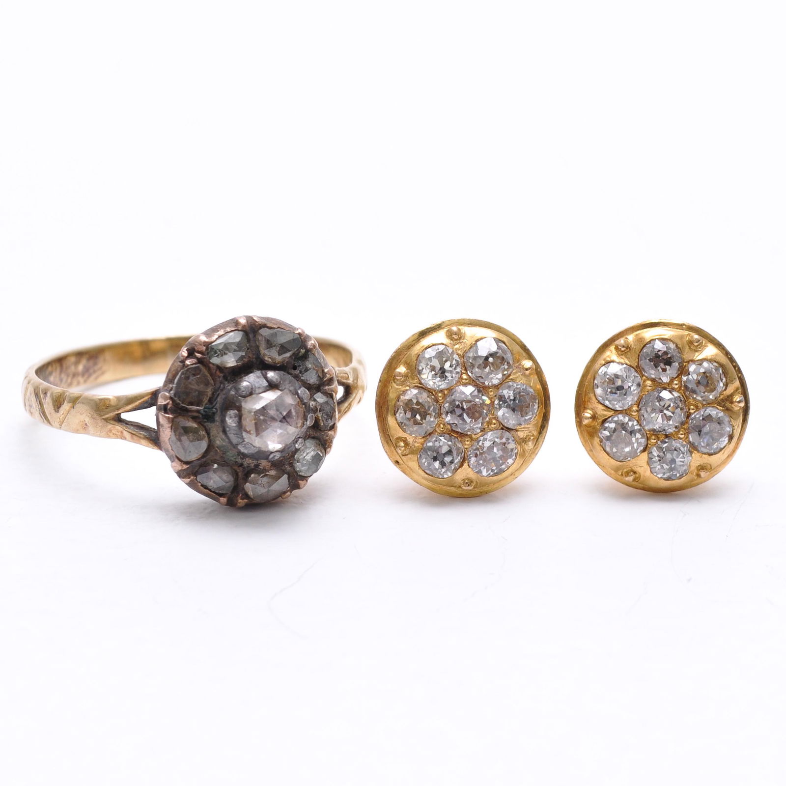 A Ladies Diamond Ring and Diamond Earrings (1 of 2)