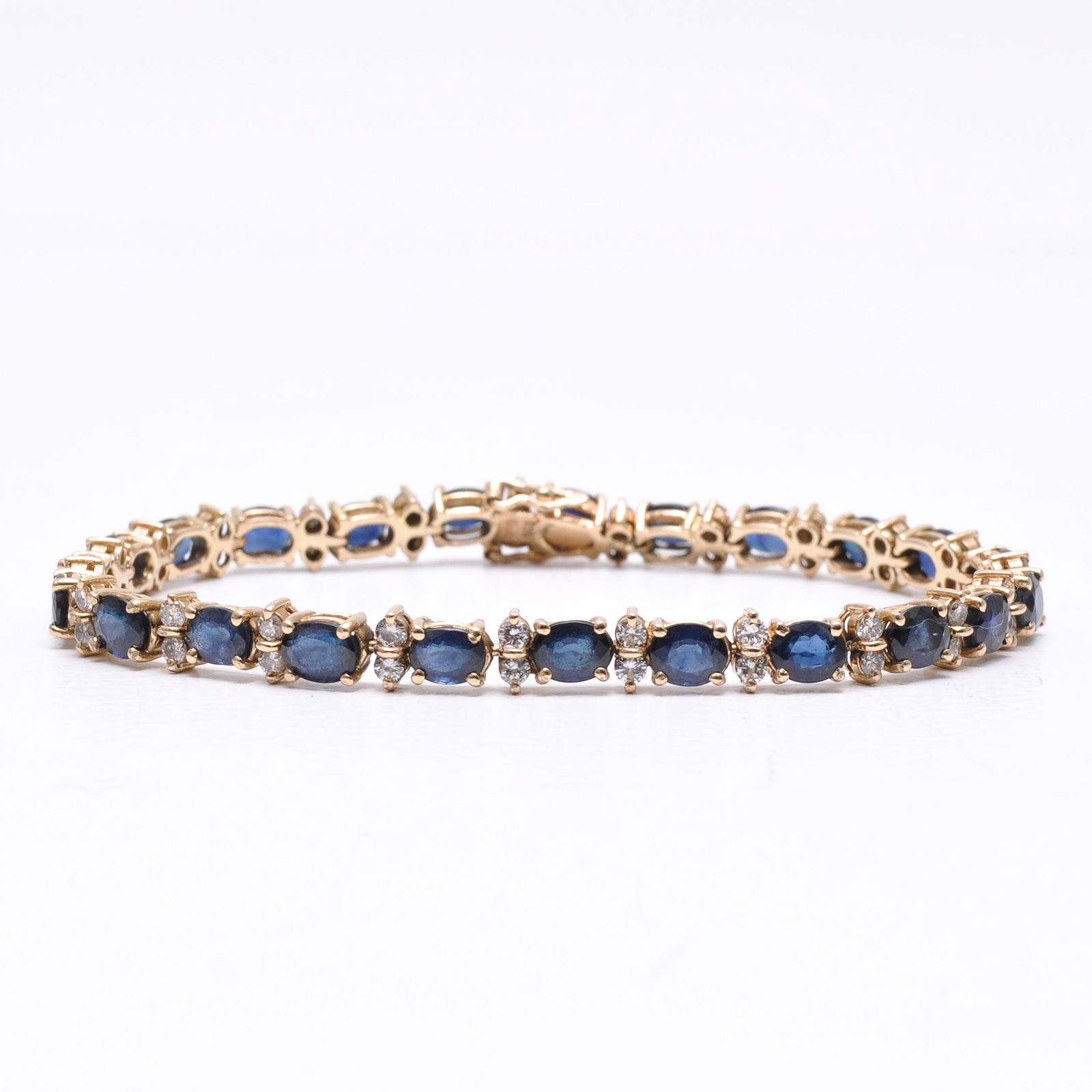 A Ladies 14KG Sapphire and Diamond Bracelet (1 of 1)