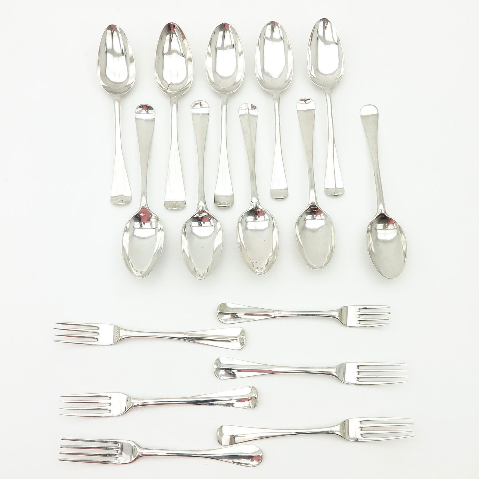 A Lot of 18th Century Silver Spoons and Forks (1 of 3)