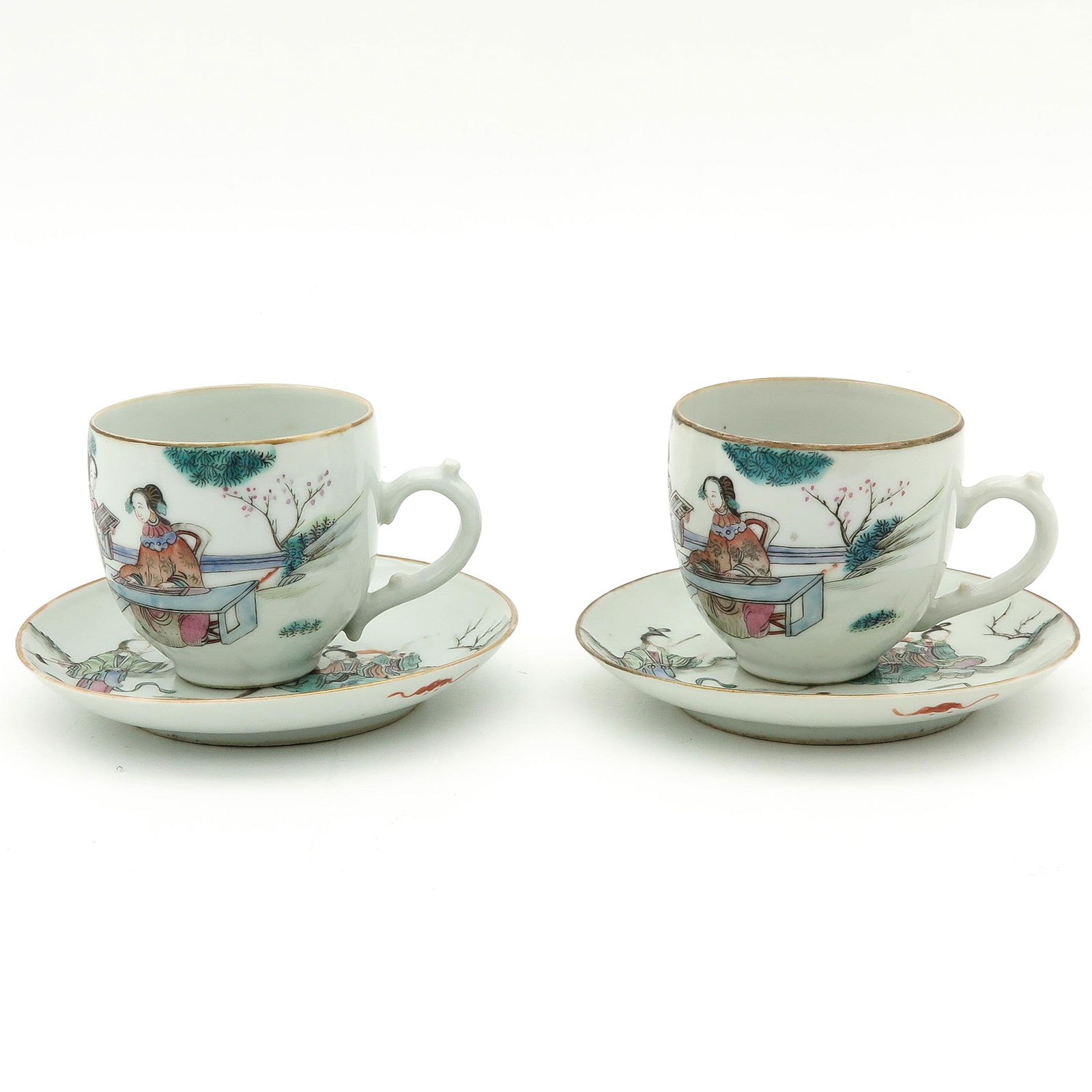 A Pair of Famille Rose Cups and Saucers (1 of 10)