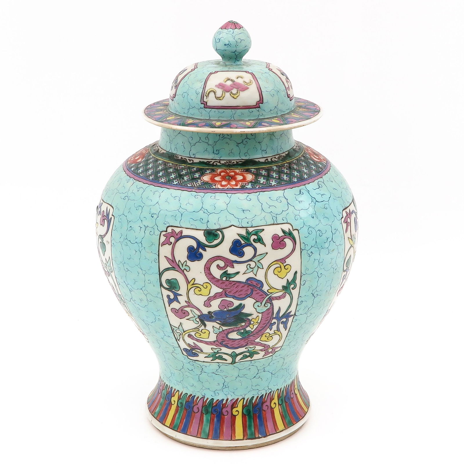 A Polychrome Decor Helmet Jar (1 of 9)