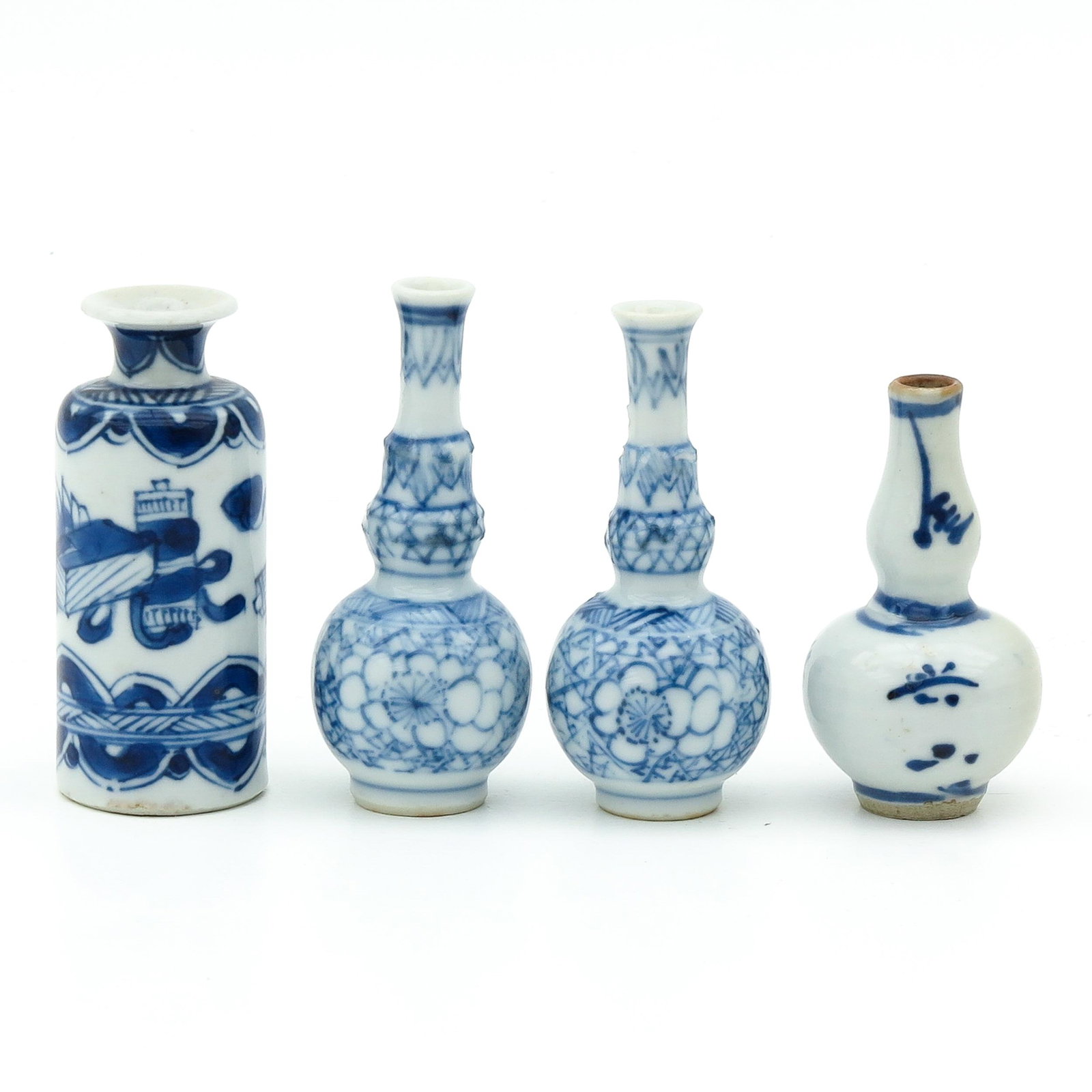 A Collection of Miniatures: In diverse decors and sizes, tallest vase is 8 cm.