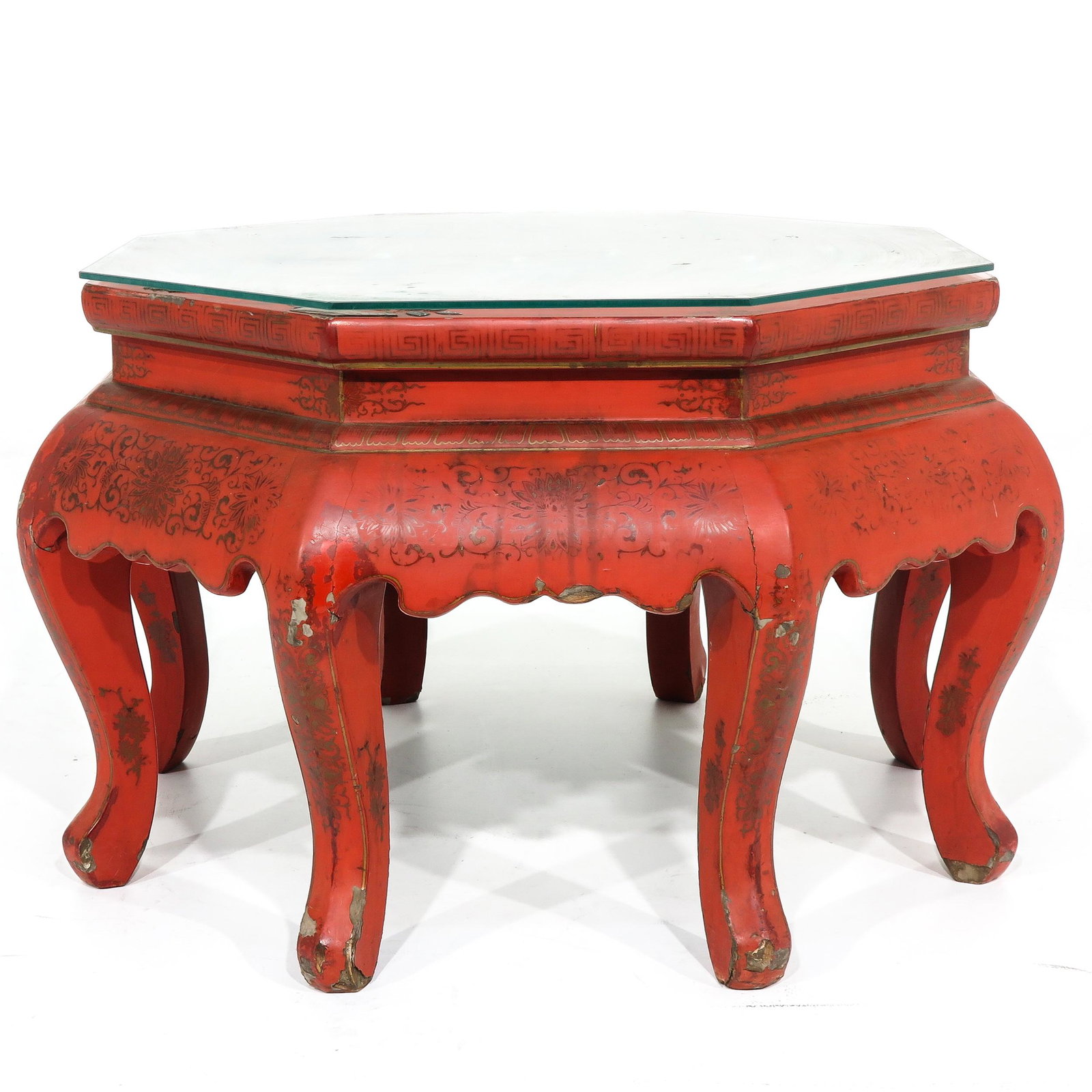 A Chinese Table: Decorated with Chinese figures inlay with diverse stone, 80 x 47 cm.