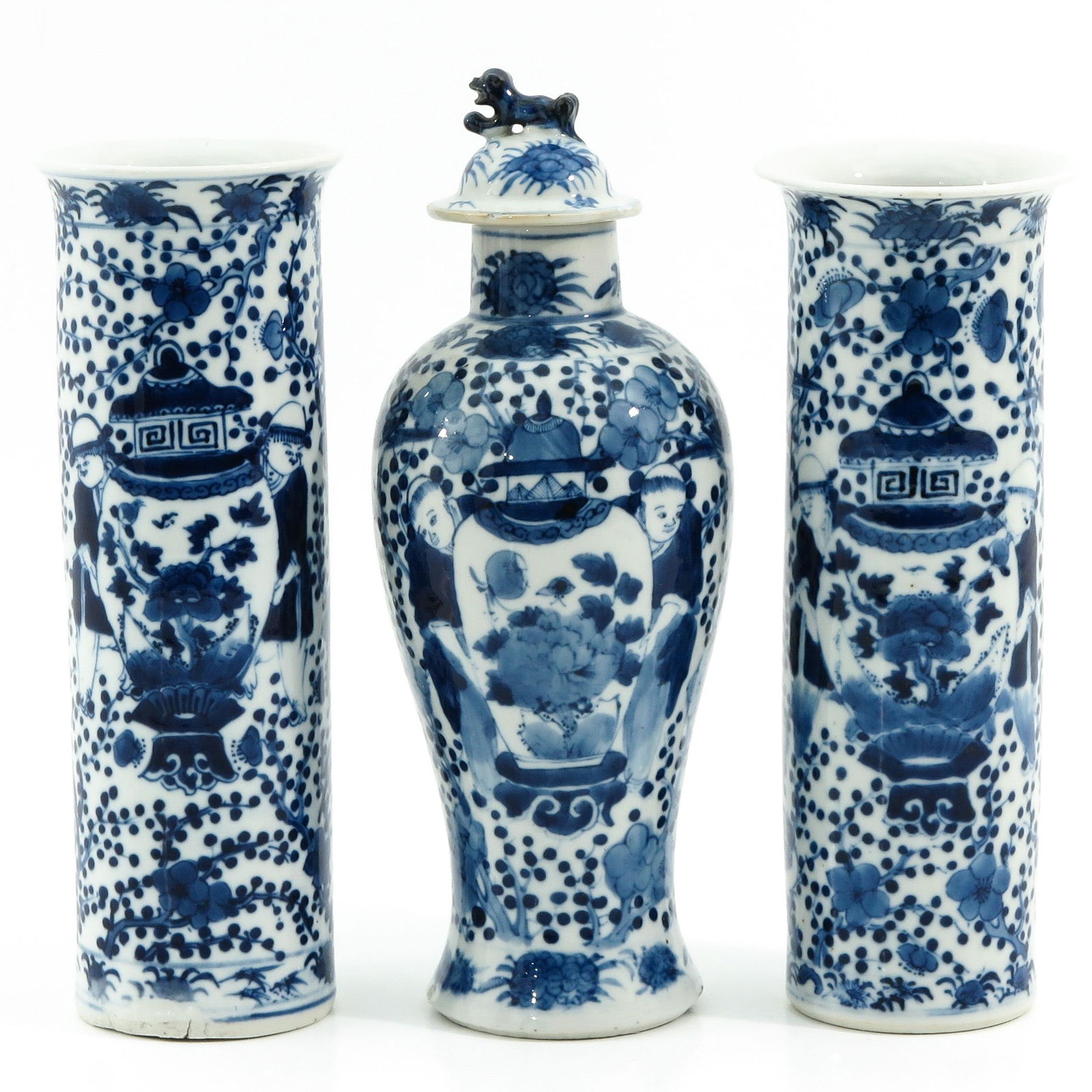A Set of 3 Garniture Vases (1 of 9)