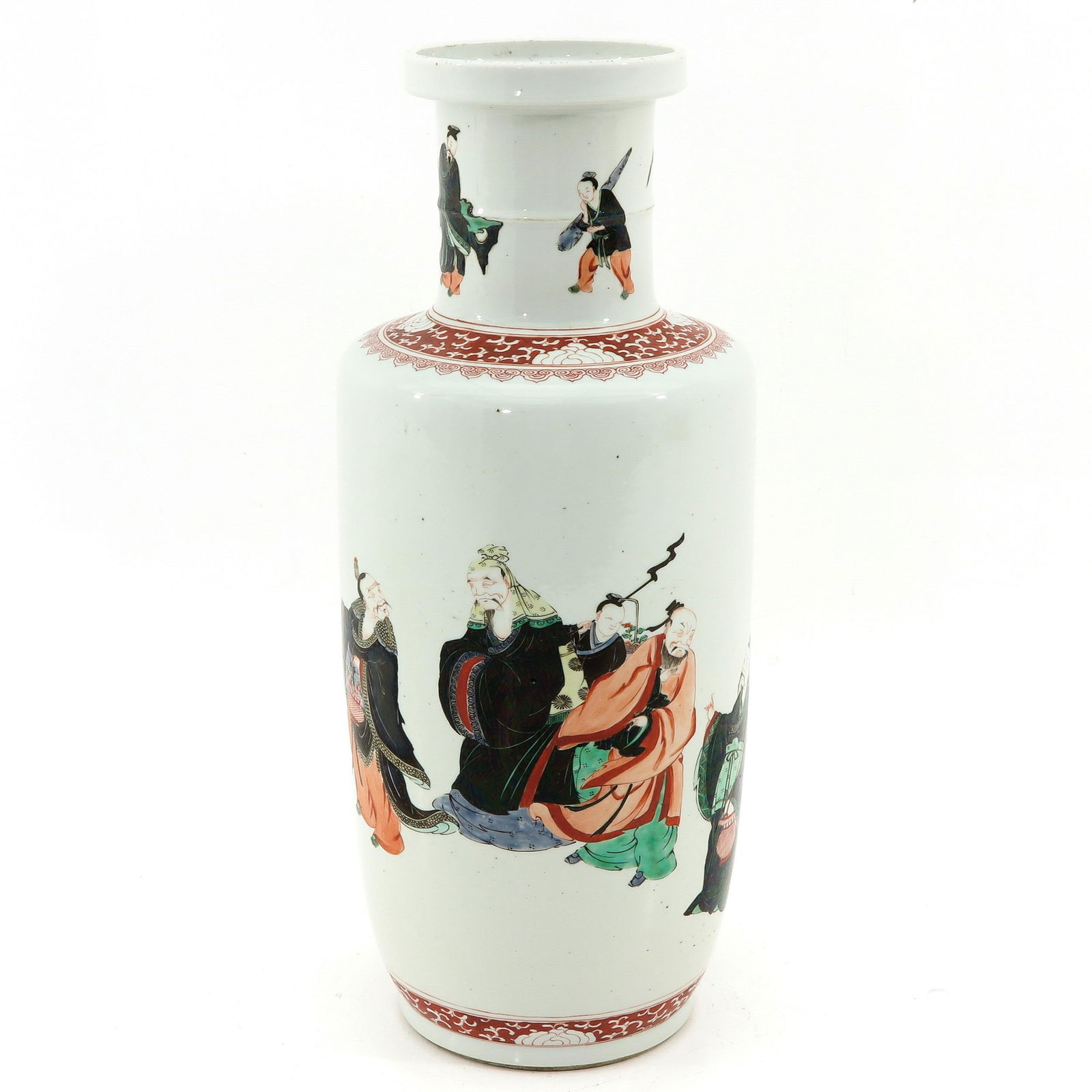 A Famille Verte Roll Wagon Vase (1 of 9)