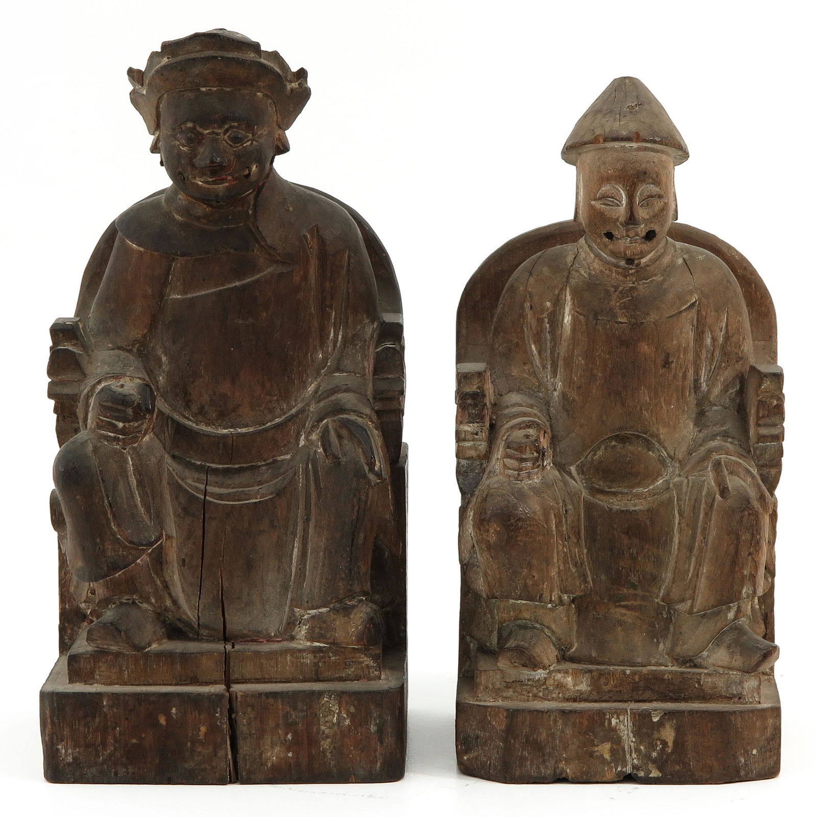 Two Carved Wood Temple Guards (1 of 10)