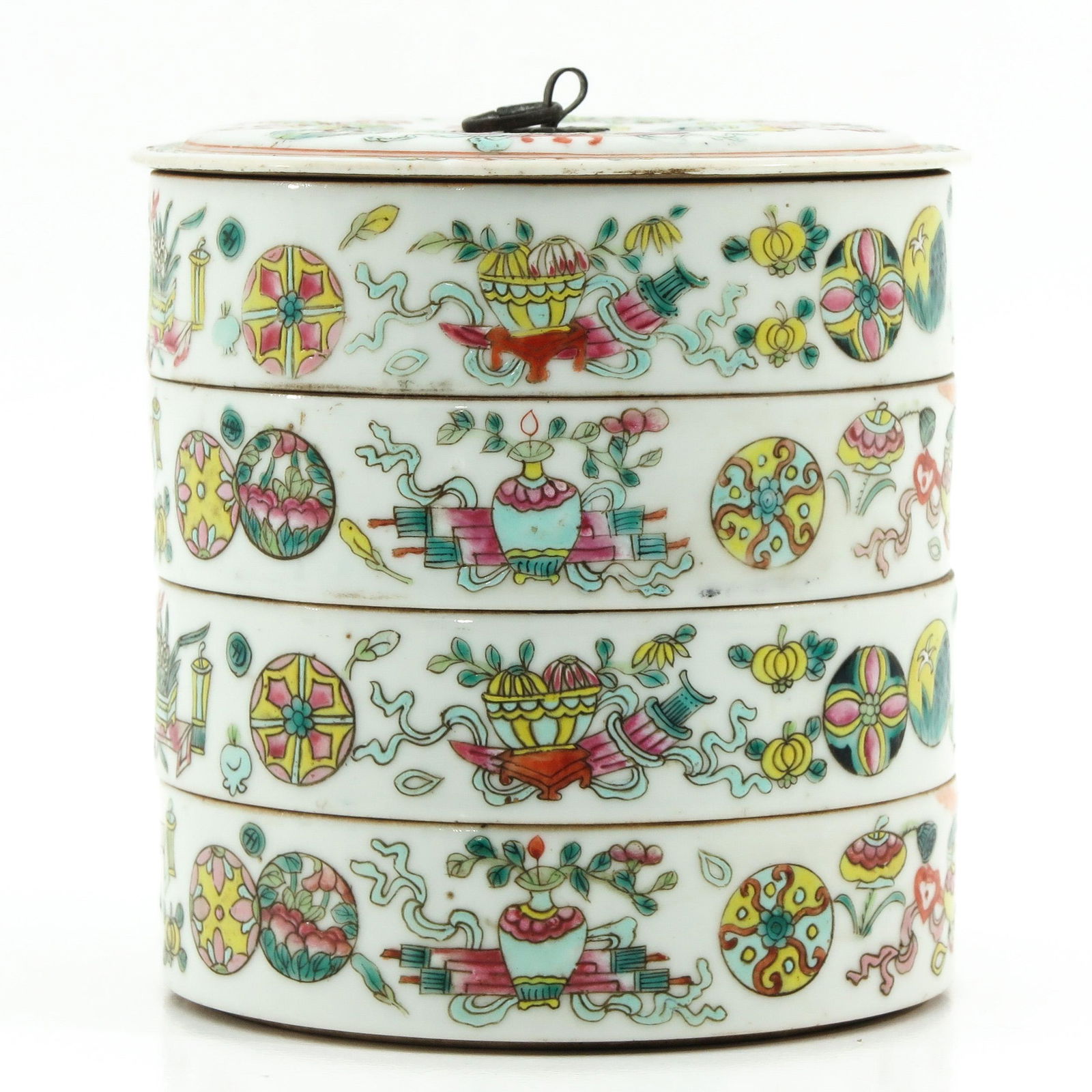 A Famille Rose Stacking Food Container (1 of 9)