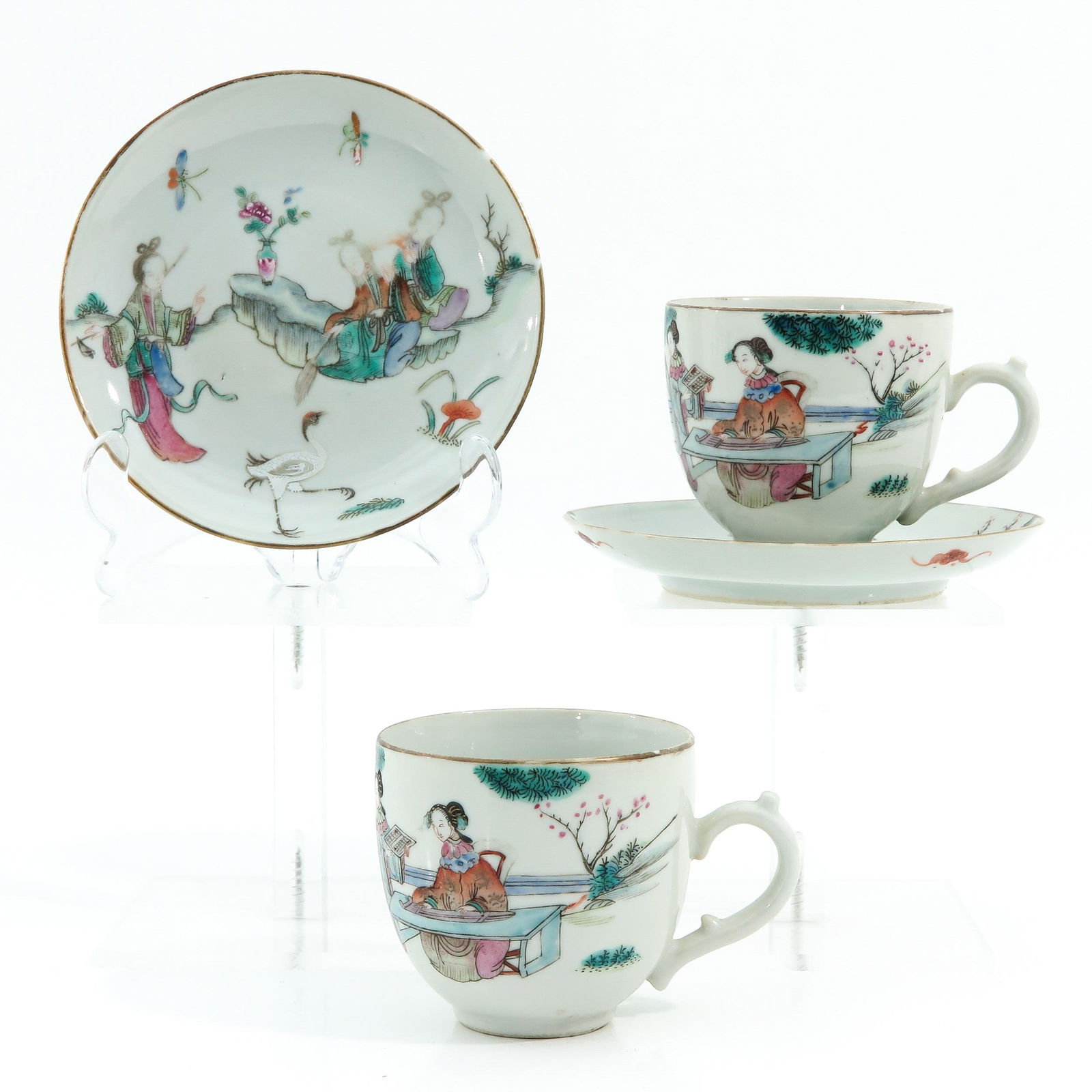 A Pair of Famille Rose Cups and Saucers (1 of 10)