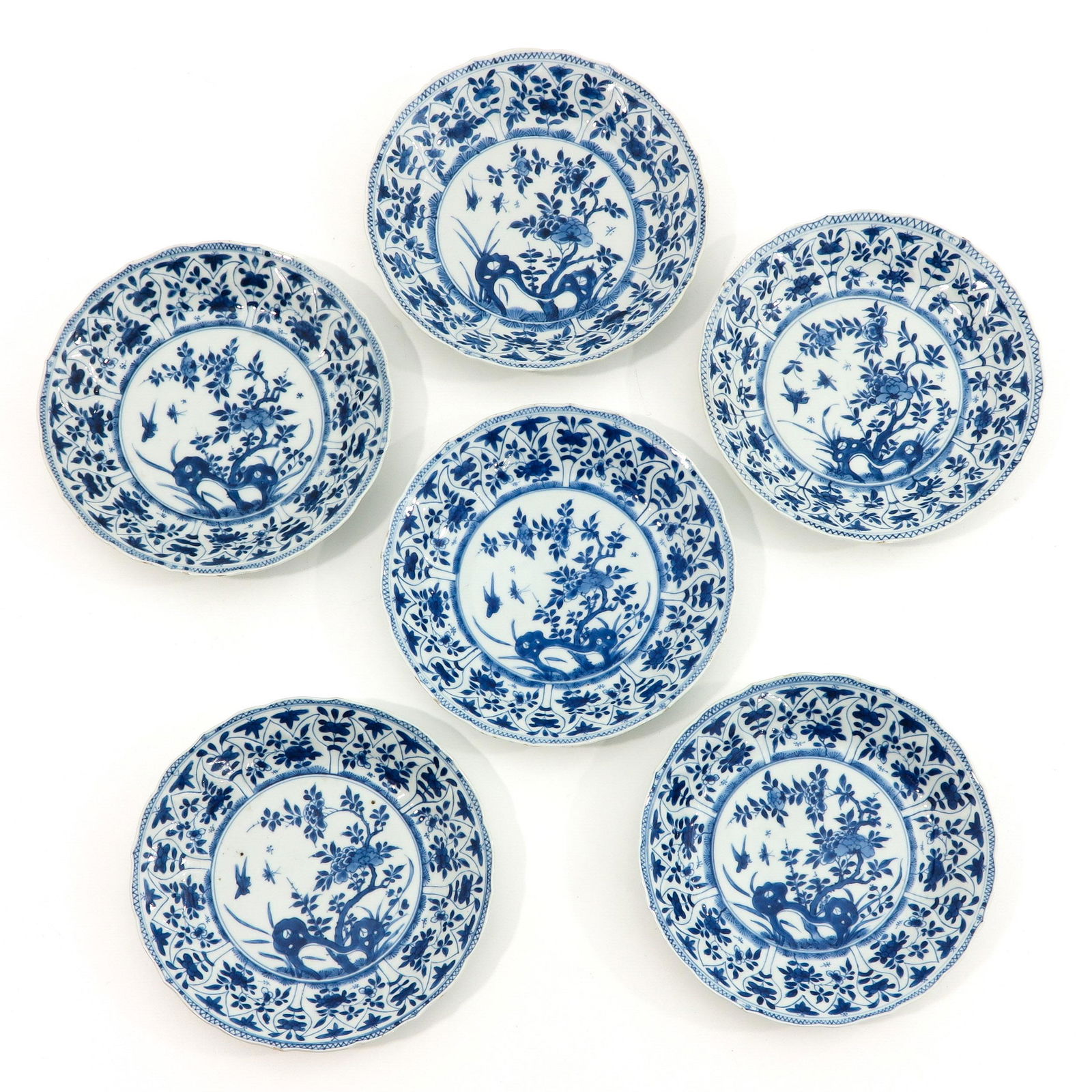 A Collection of 6 Blue and White Plates (1 of 10)