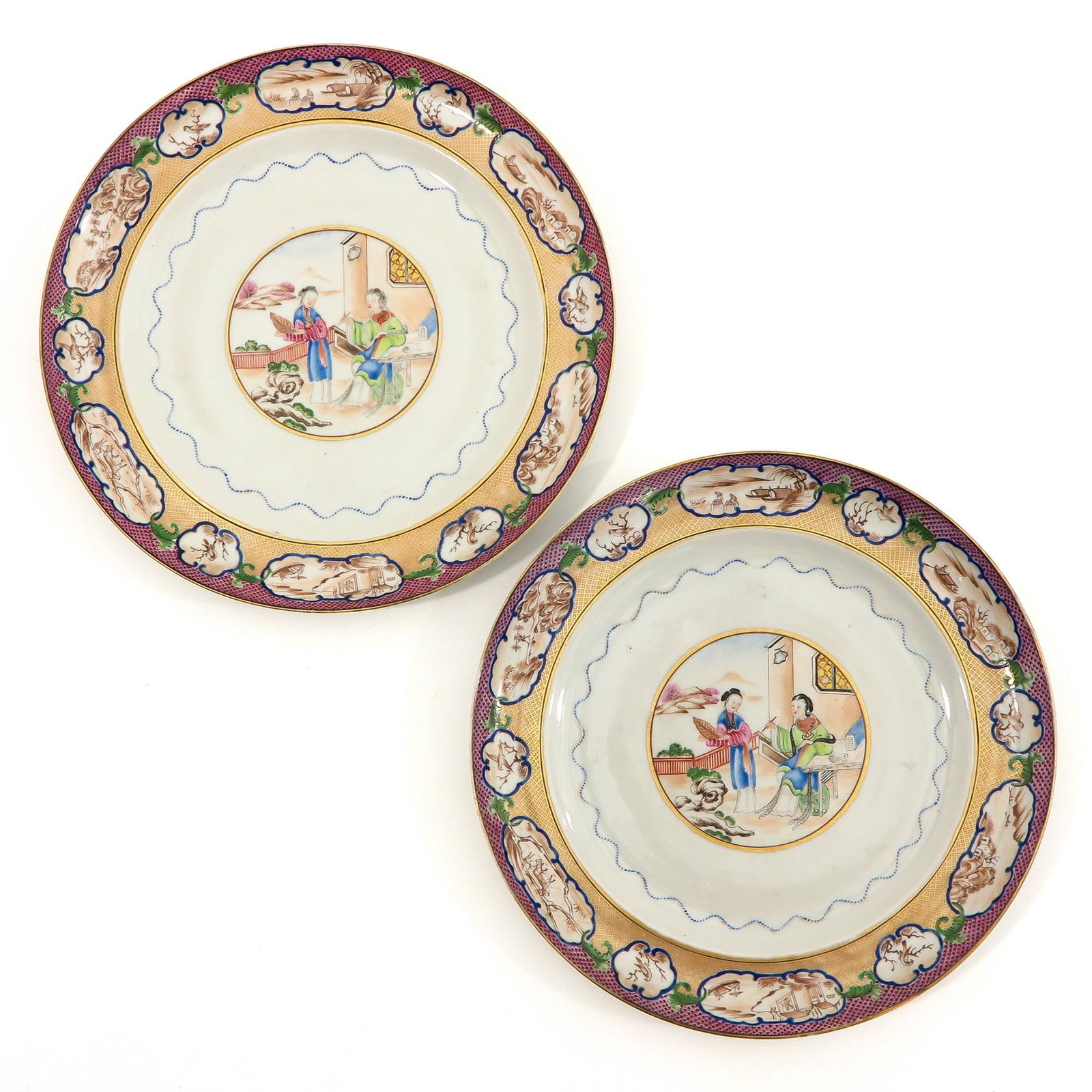 A Pair of Polychrome Decor Plates (1 of 9)