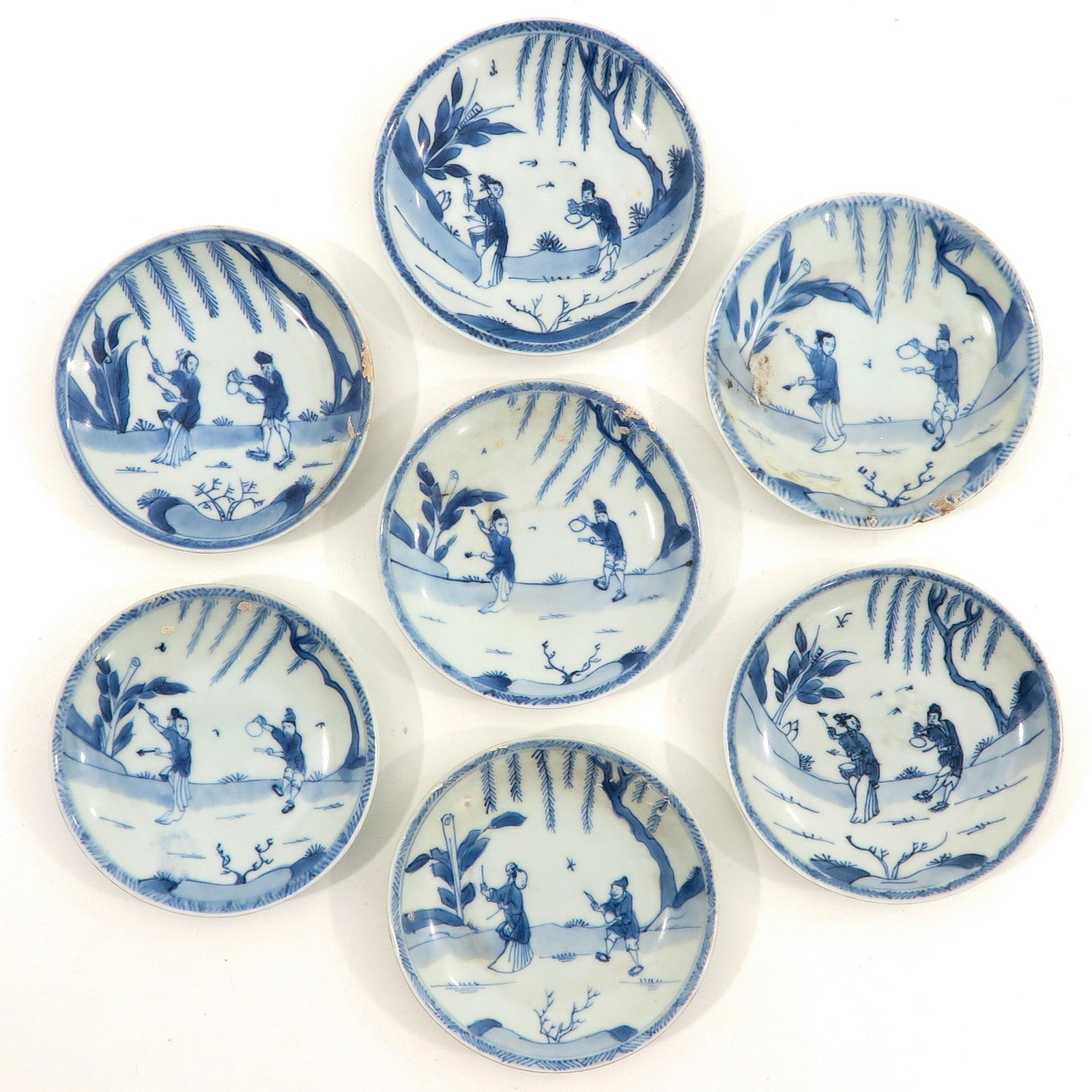 A Series of 7 Blue and White Plates (1 of 10)
