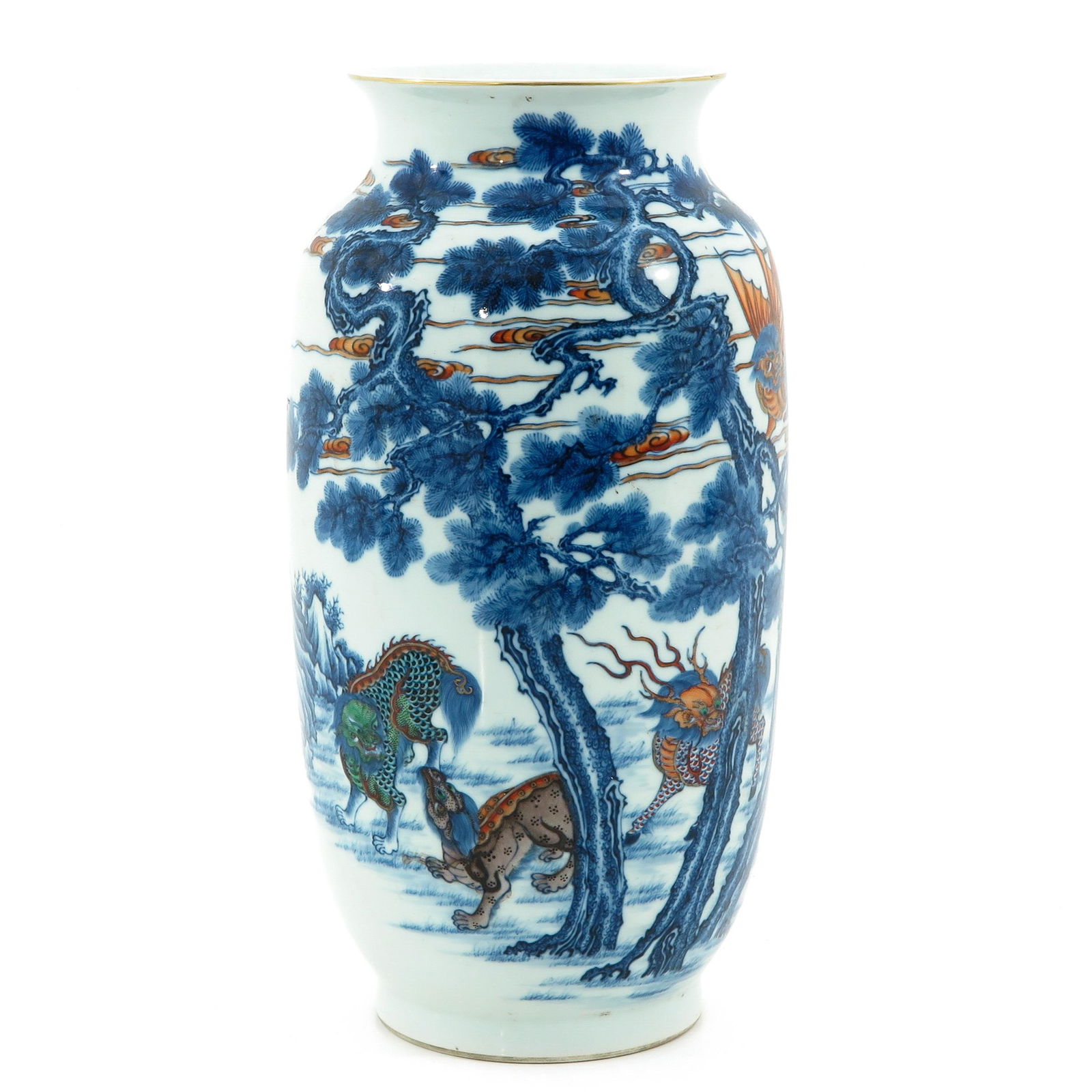 An Iron Red and Blue Decor Vase (1 of 10)