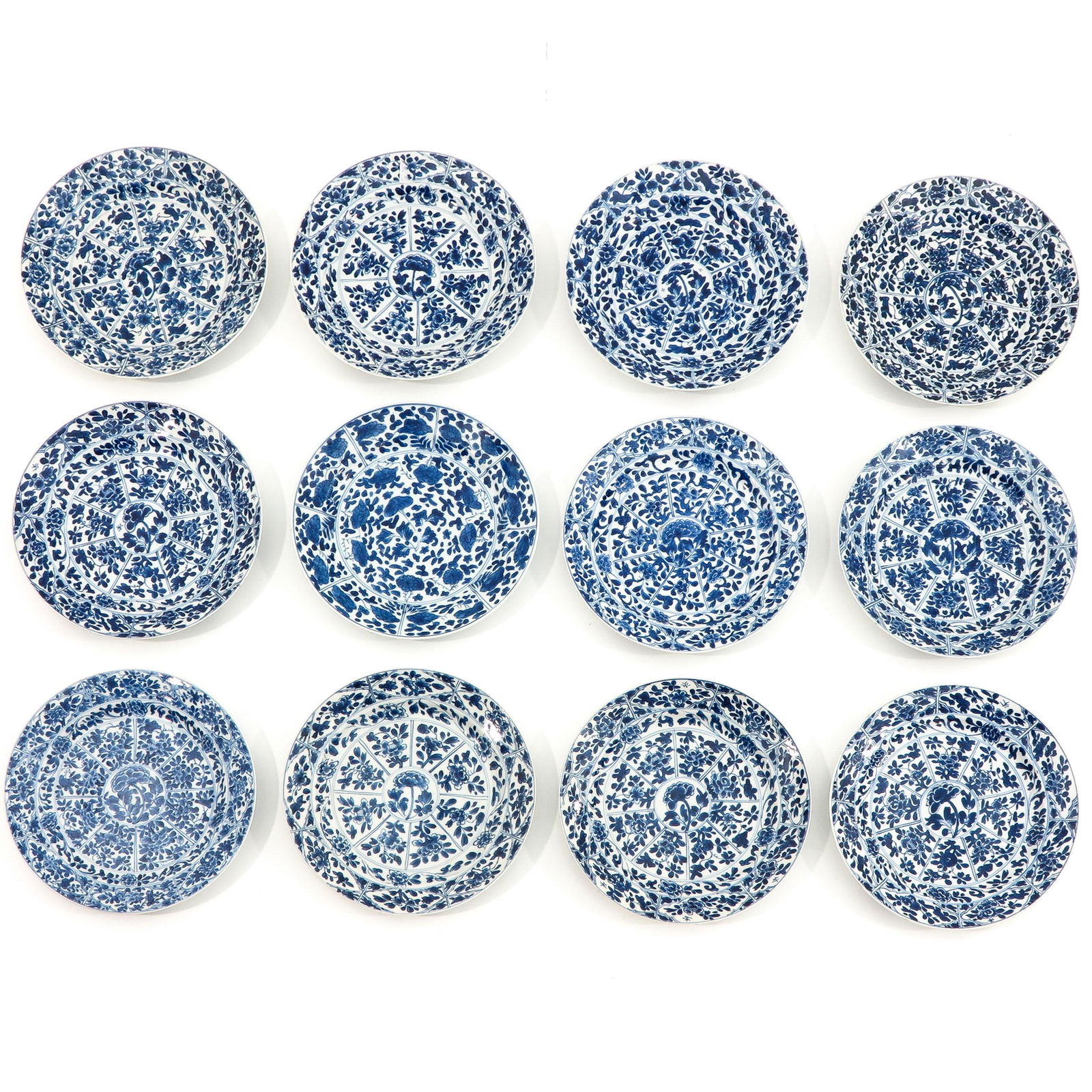 A Series of 12 Blue and White Plates (1 of 10)