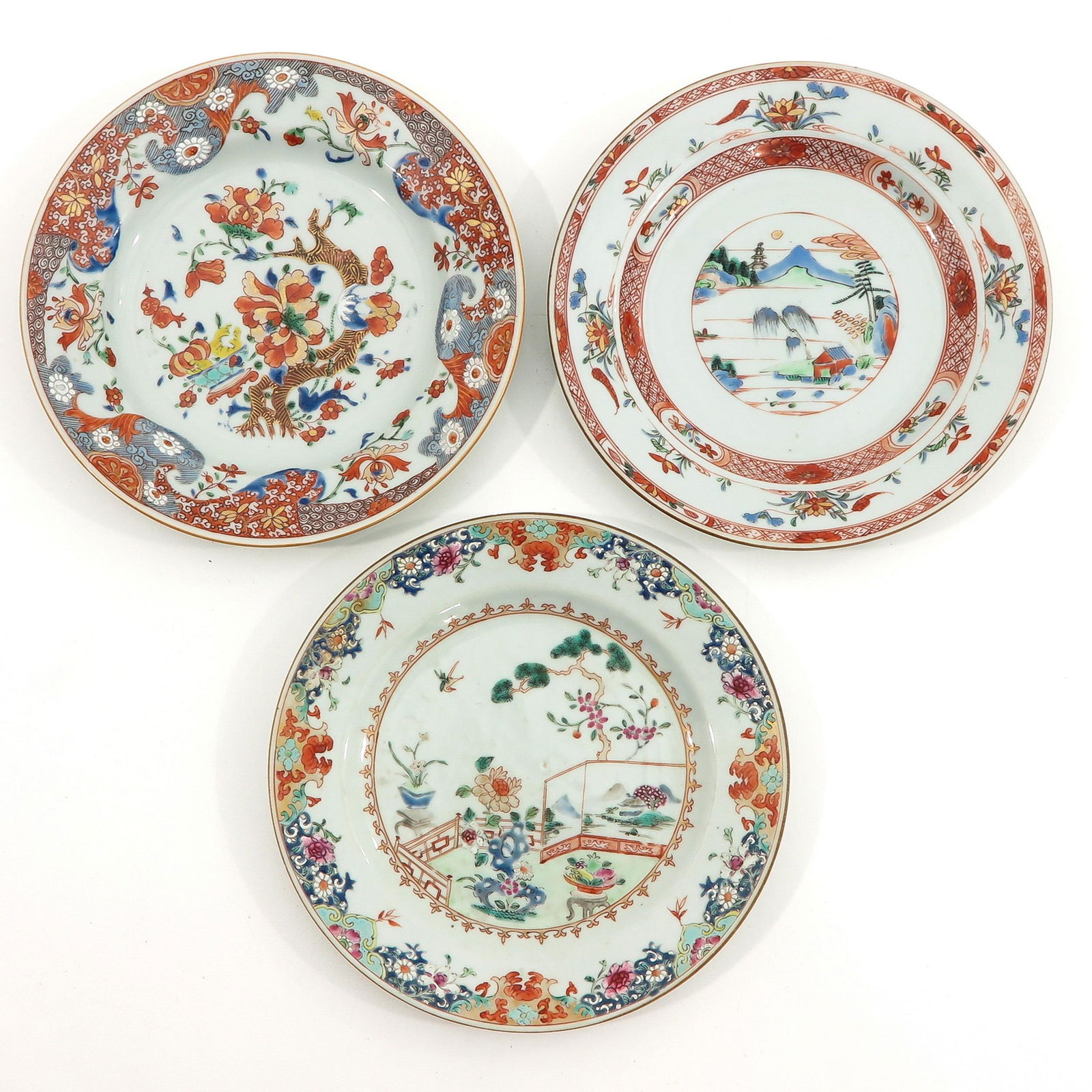 A Lot of 3 Polychrome Decor Plates (1 of 10)