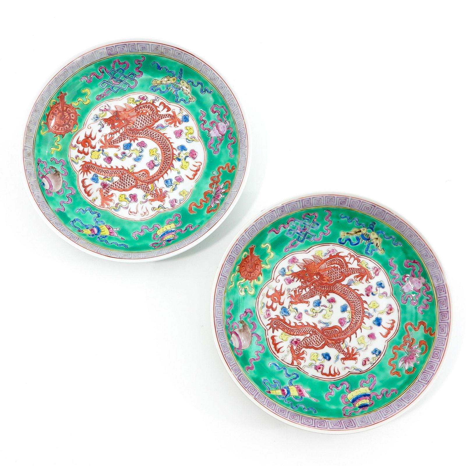 A Pair of Polychrome Decor Plates (1 of 10)