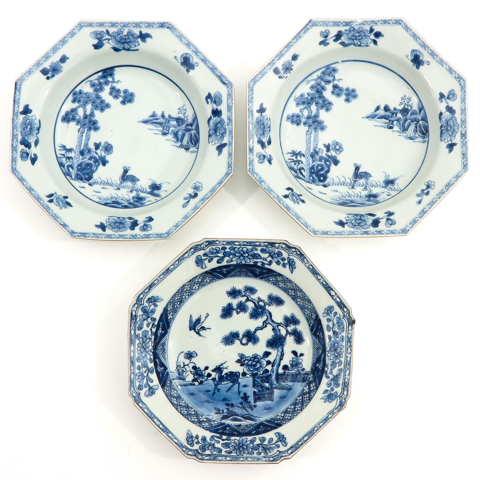 A Series of 3 Blue and White Plates (1 of 10)